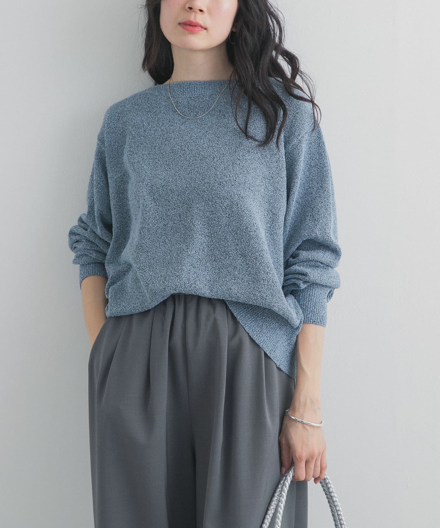 メランジブークレショートKNIT