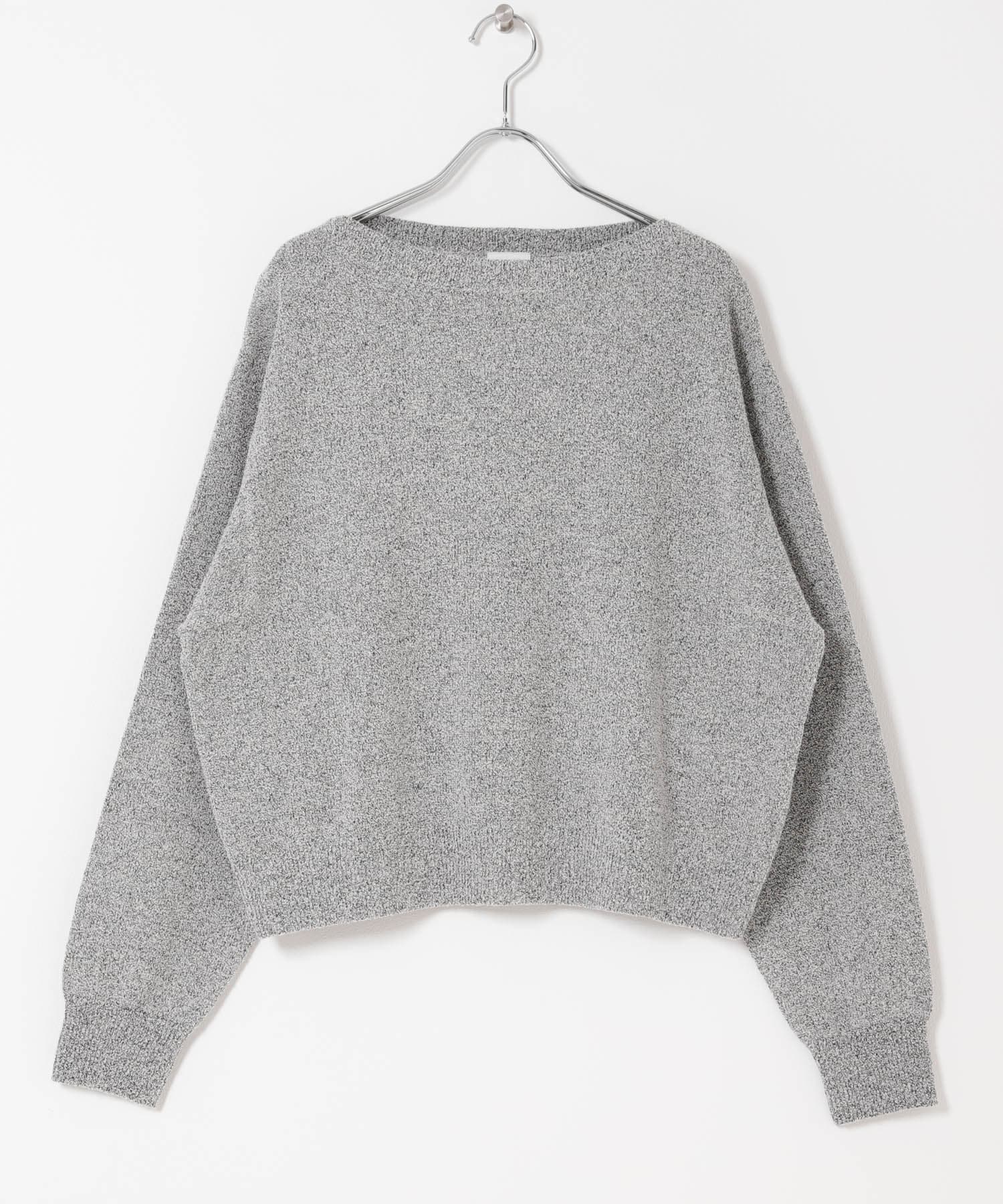 メランジブークレショートKNIT MIX BLK Free