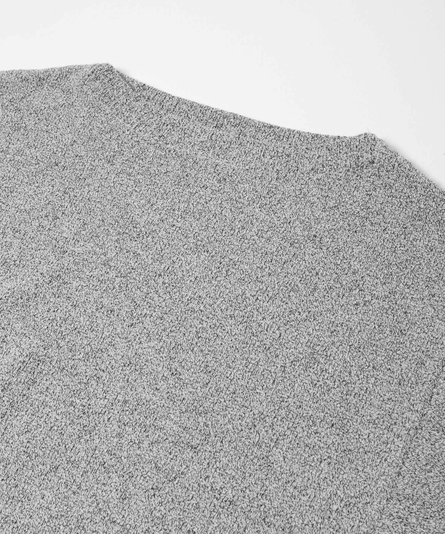 メランジブークレショートKNIT MIX BLK Free