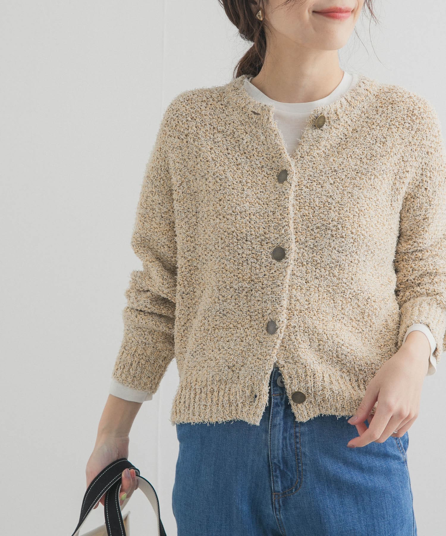 メランジニットカーディガン