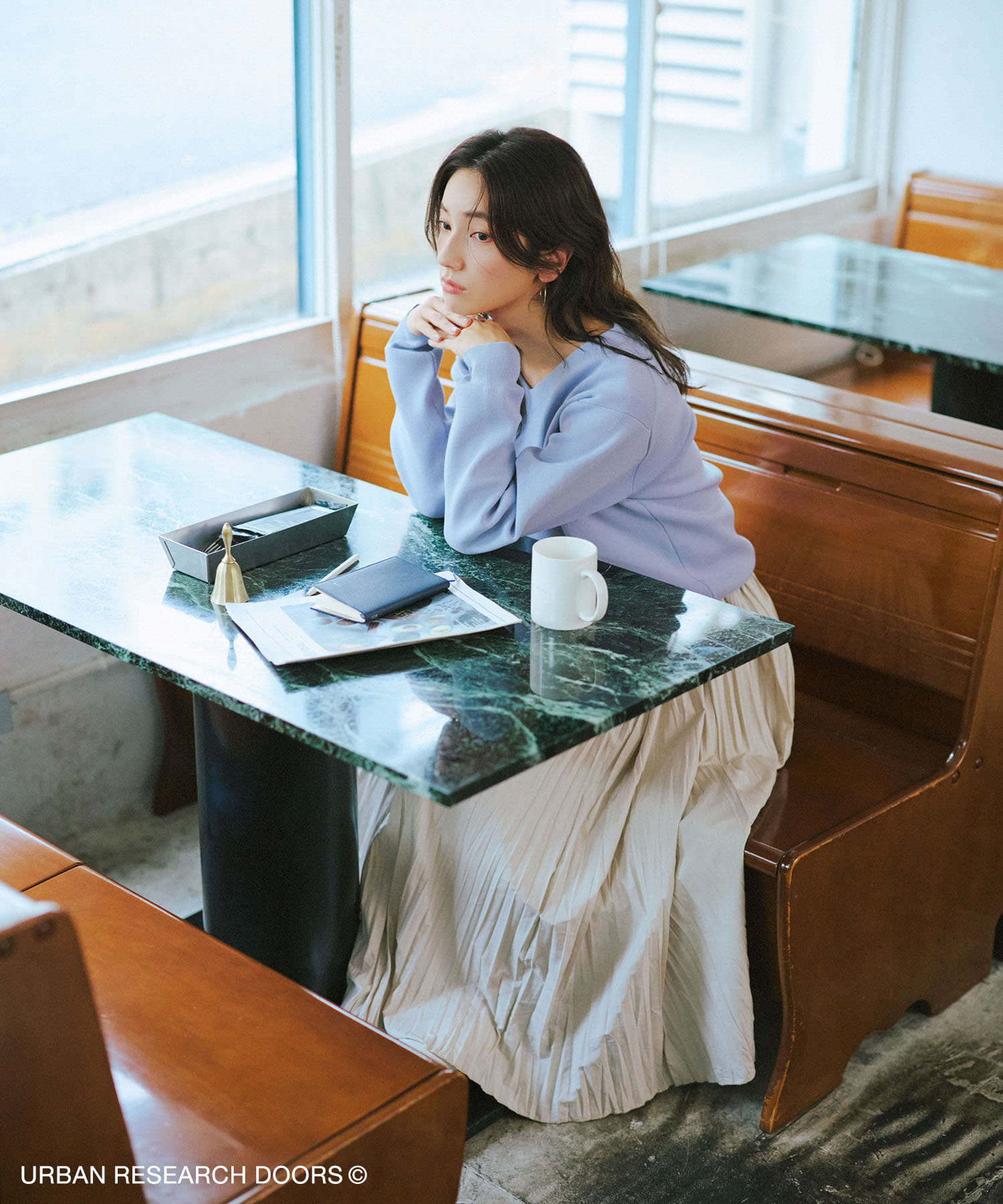 URBAN RESEARCH - nana様❣️お取り置き❣️アーバンリサーチ✨ネイビーのVネックニット 仁村紗和さん着用』『UR TECH Renew Knit』Vネックプルオーバー(Free