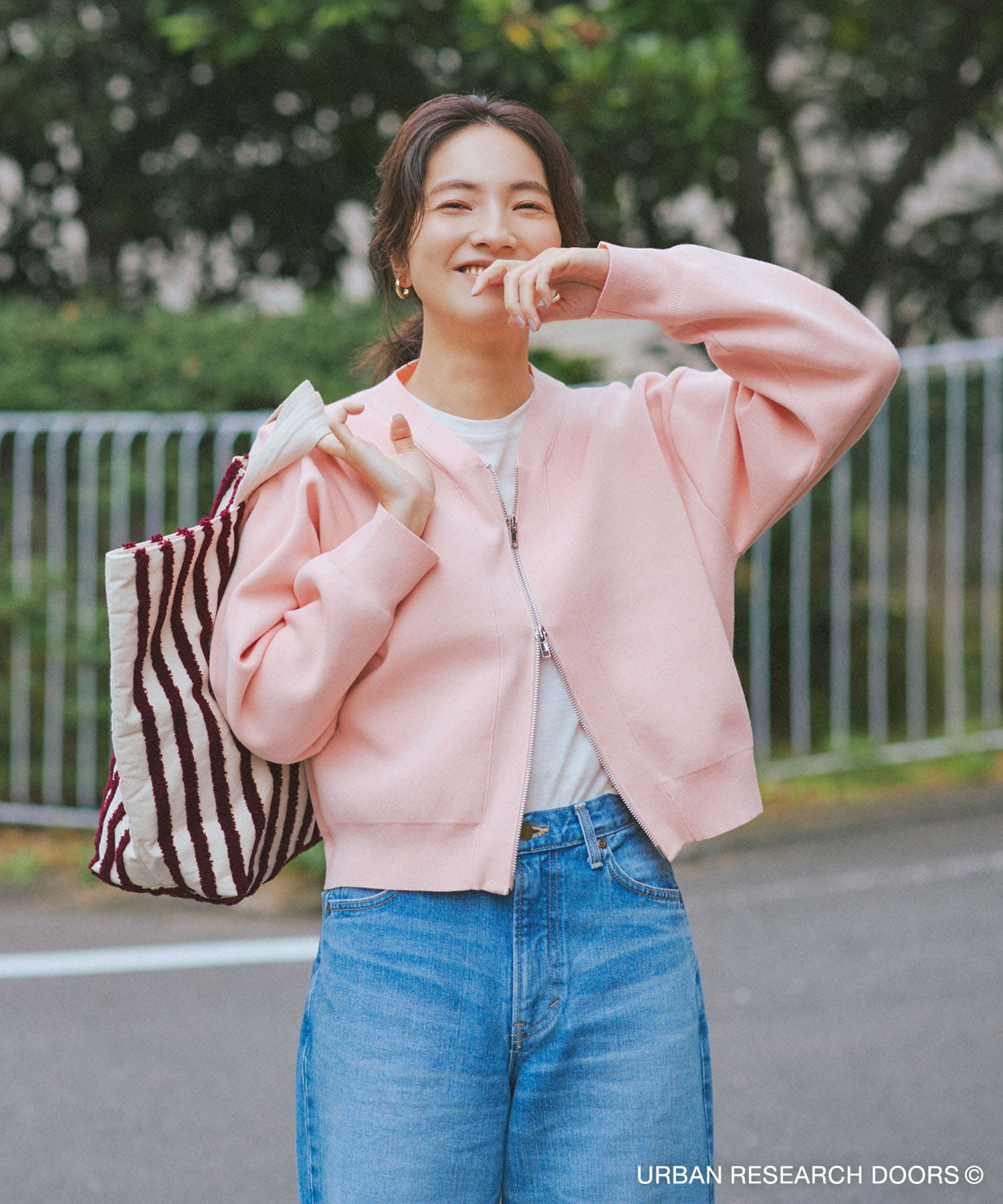 『仁村紗和さん着用』『UR TECH Renew Knit』VネックZIPカーディガン