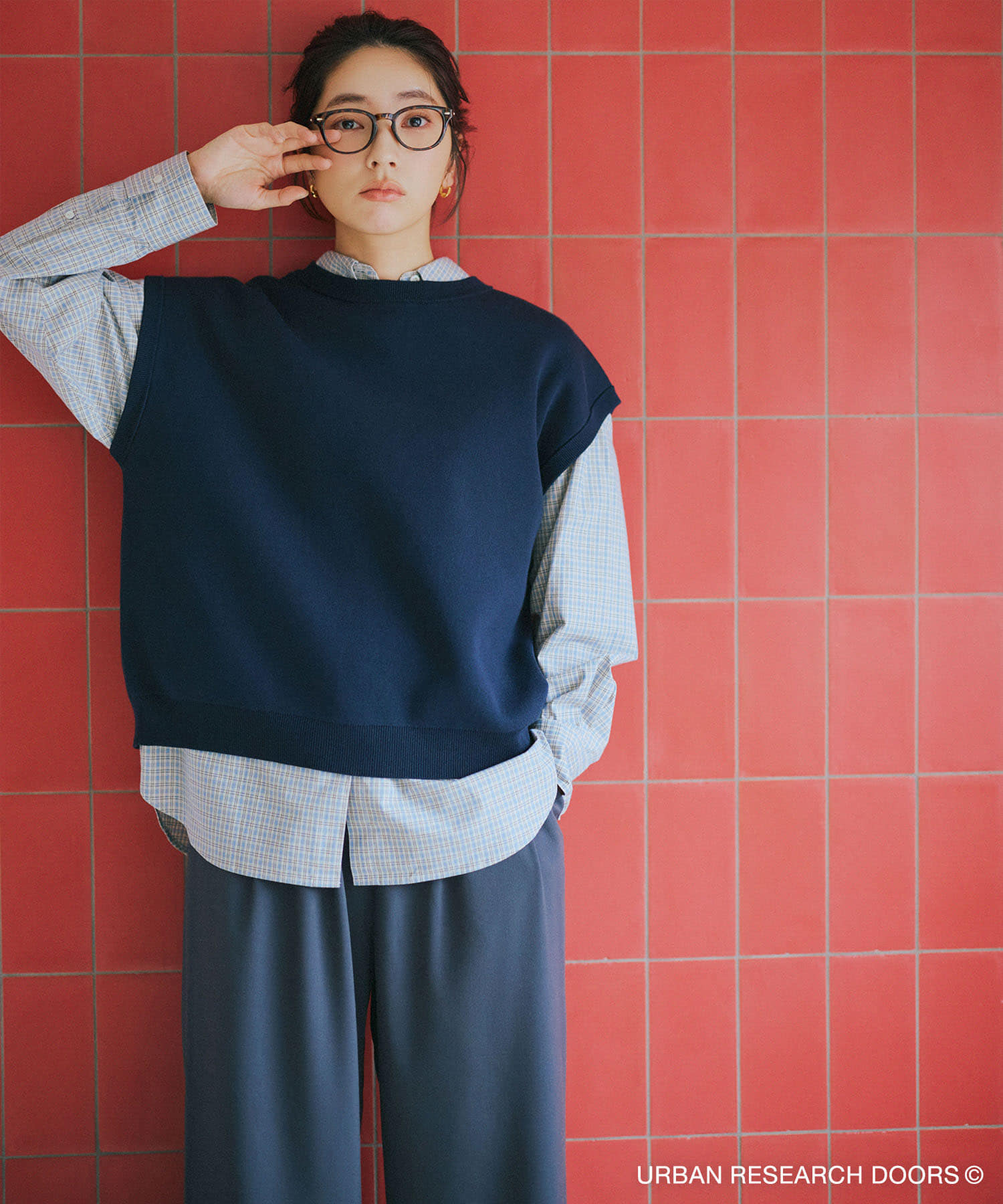 『仁村紗和さん着用』『UR TECH Renew Knit』2WAYベスト