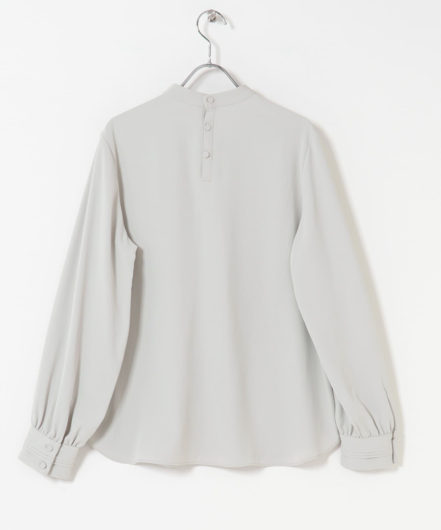 リボンポイントタックブラウス L.GRAY Free