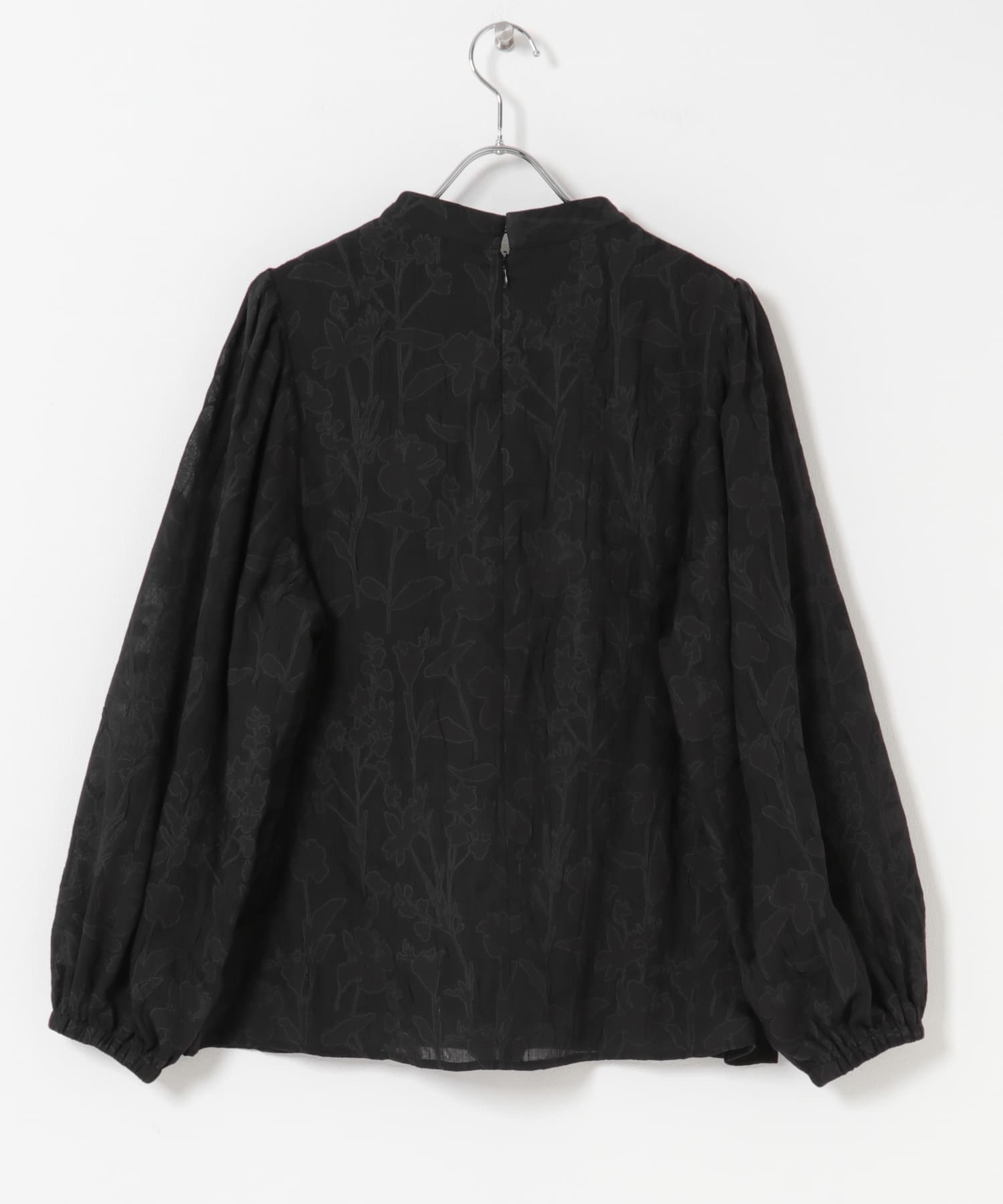 フラワーオパールブラウス BLACK Free