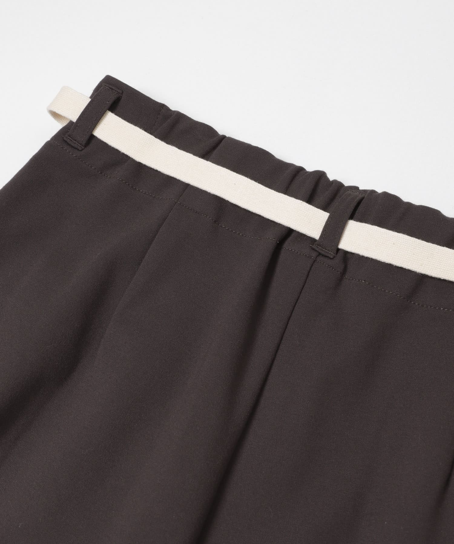 ウエストリボンカットカーブパンツ BROWN S