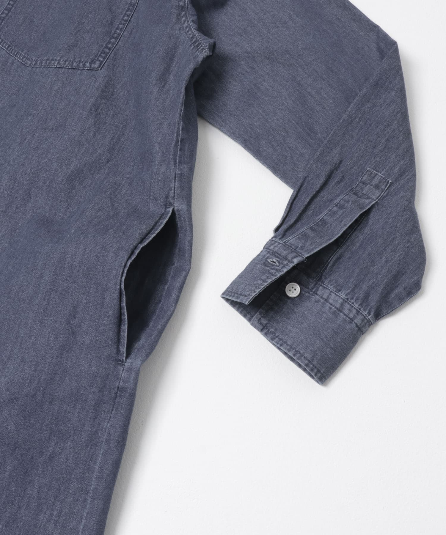 ライトコットンデニムシャツワンピース INDIGO Free
