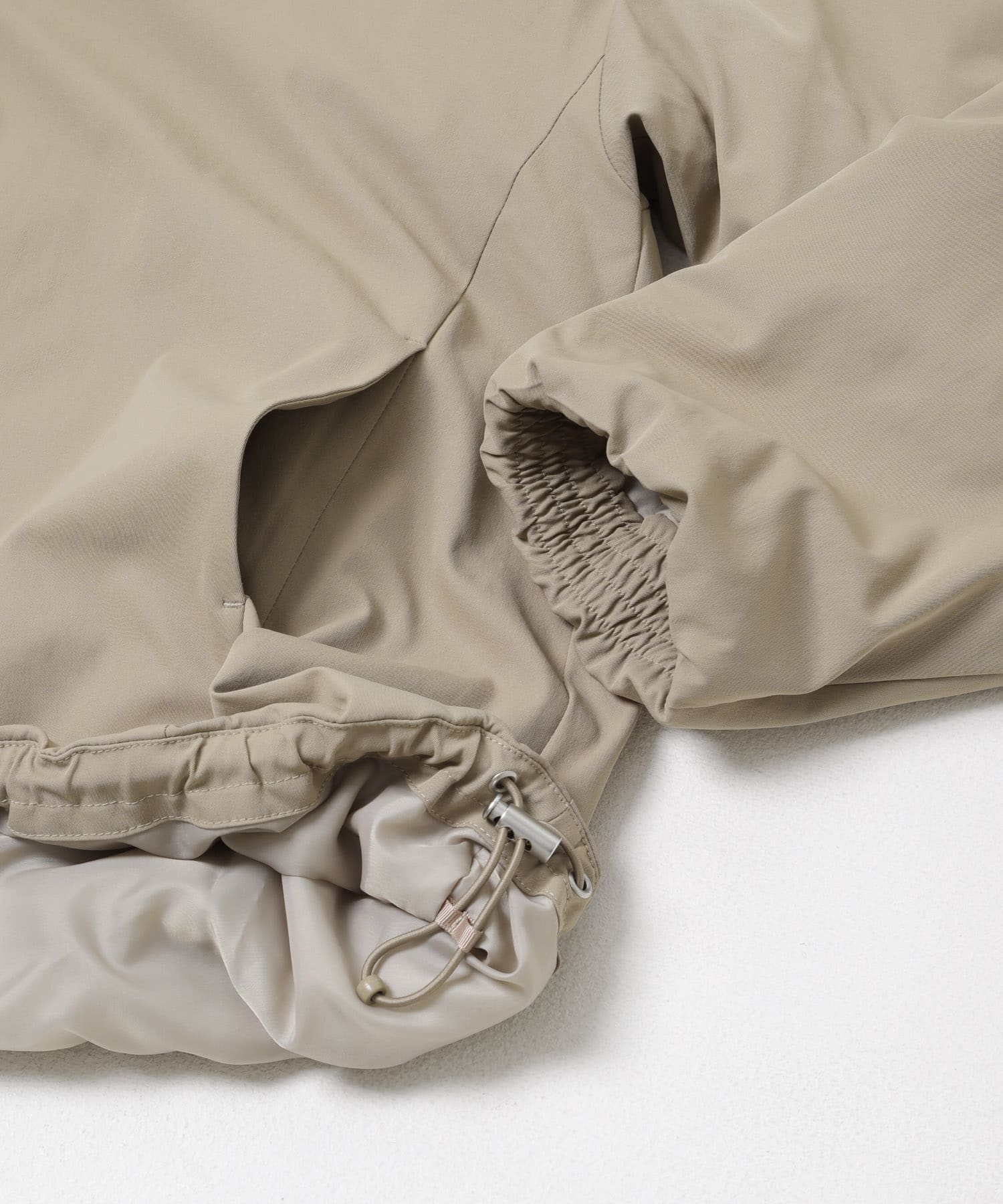 撥水中綿ノーカラーコート BEIGE Free