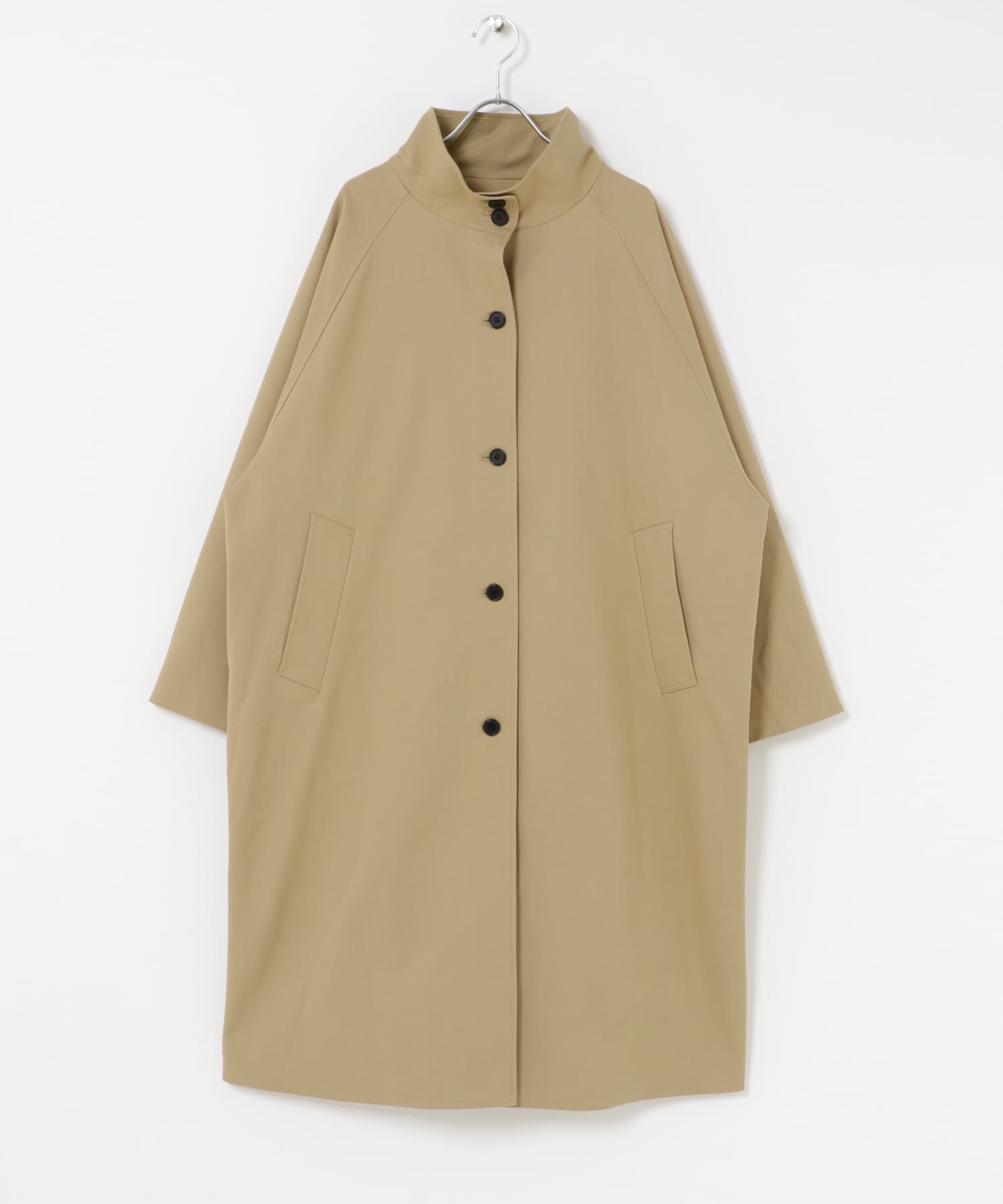 BACKヨークスタンドカラーコート BEIGE Free