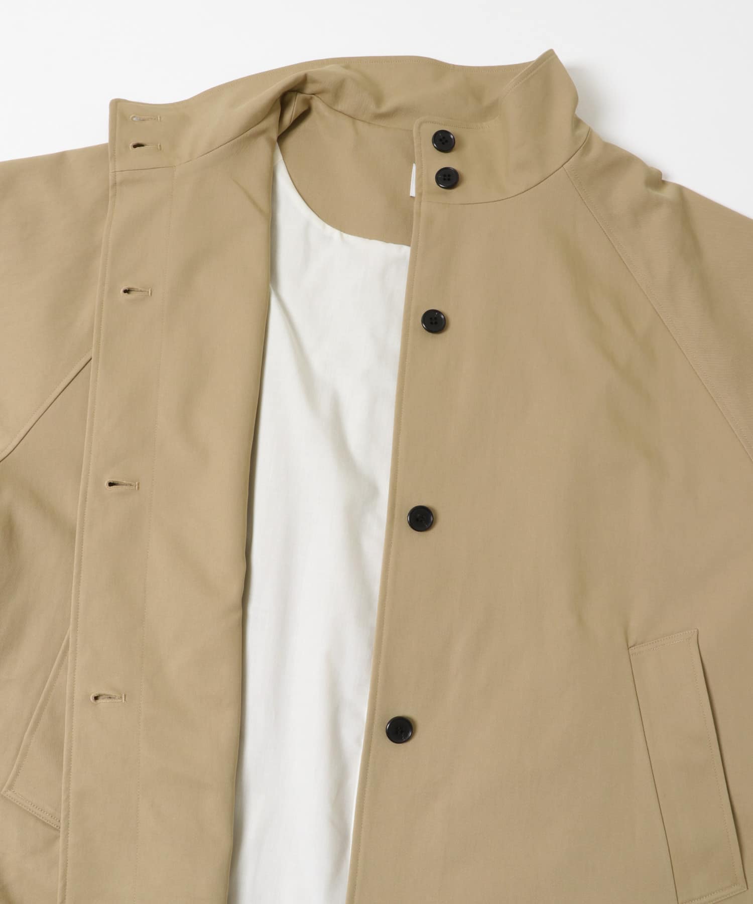 BACKヨークスタンドカラーコート BEIGE Free