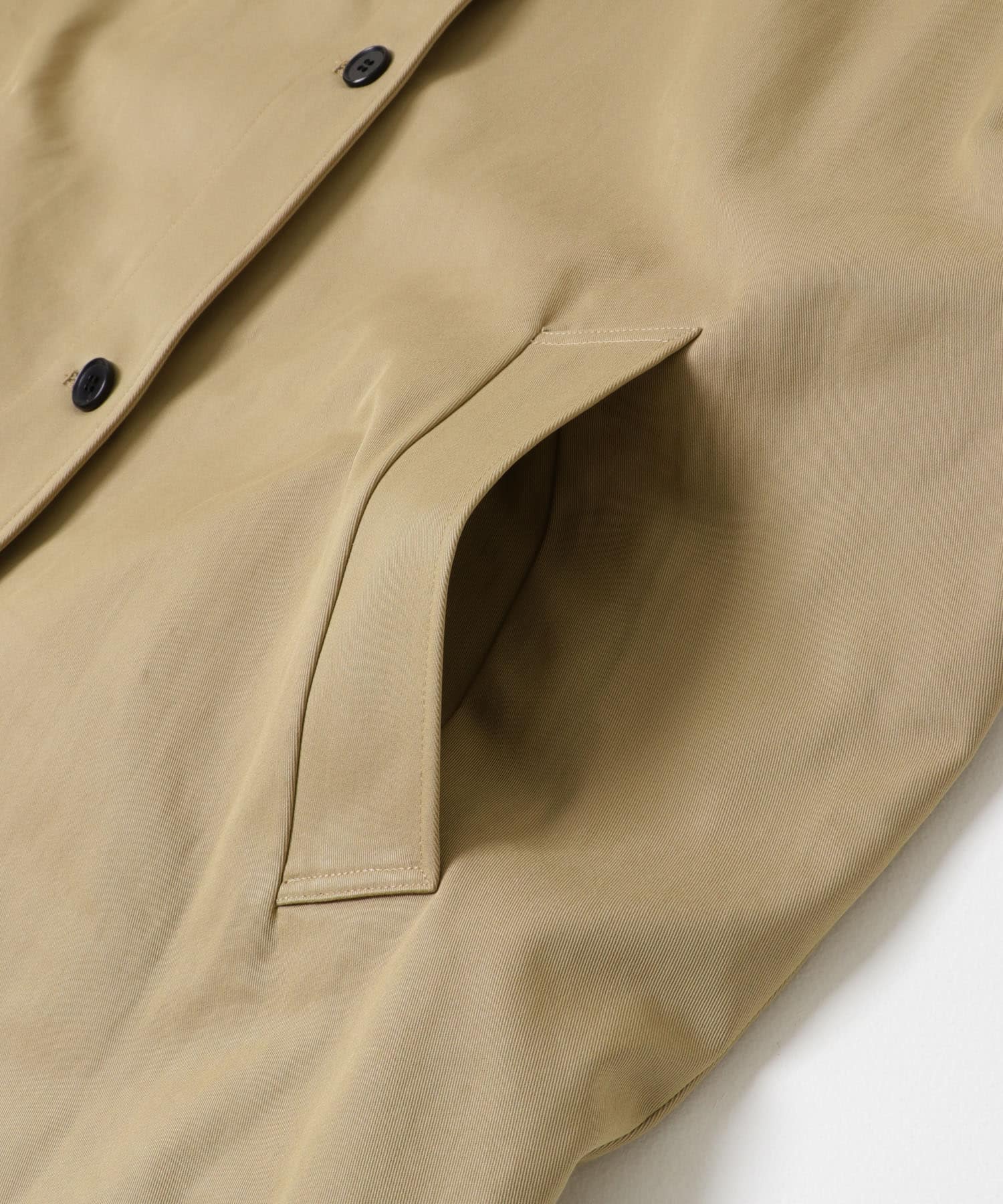 BACKヨークスタンドカラーコート BEIGE Free