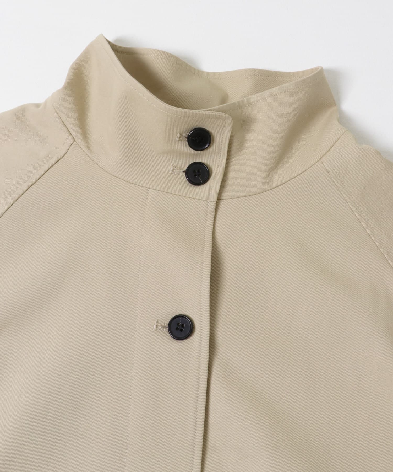 BACKヨークスタンドカラーコート L.BEIGE Free
