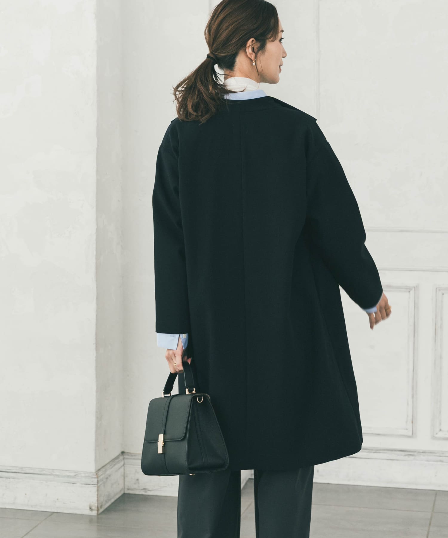 WEB限定』ダブルクロスガウンコート(Free NAVY): アウター｜URBAN