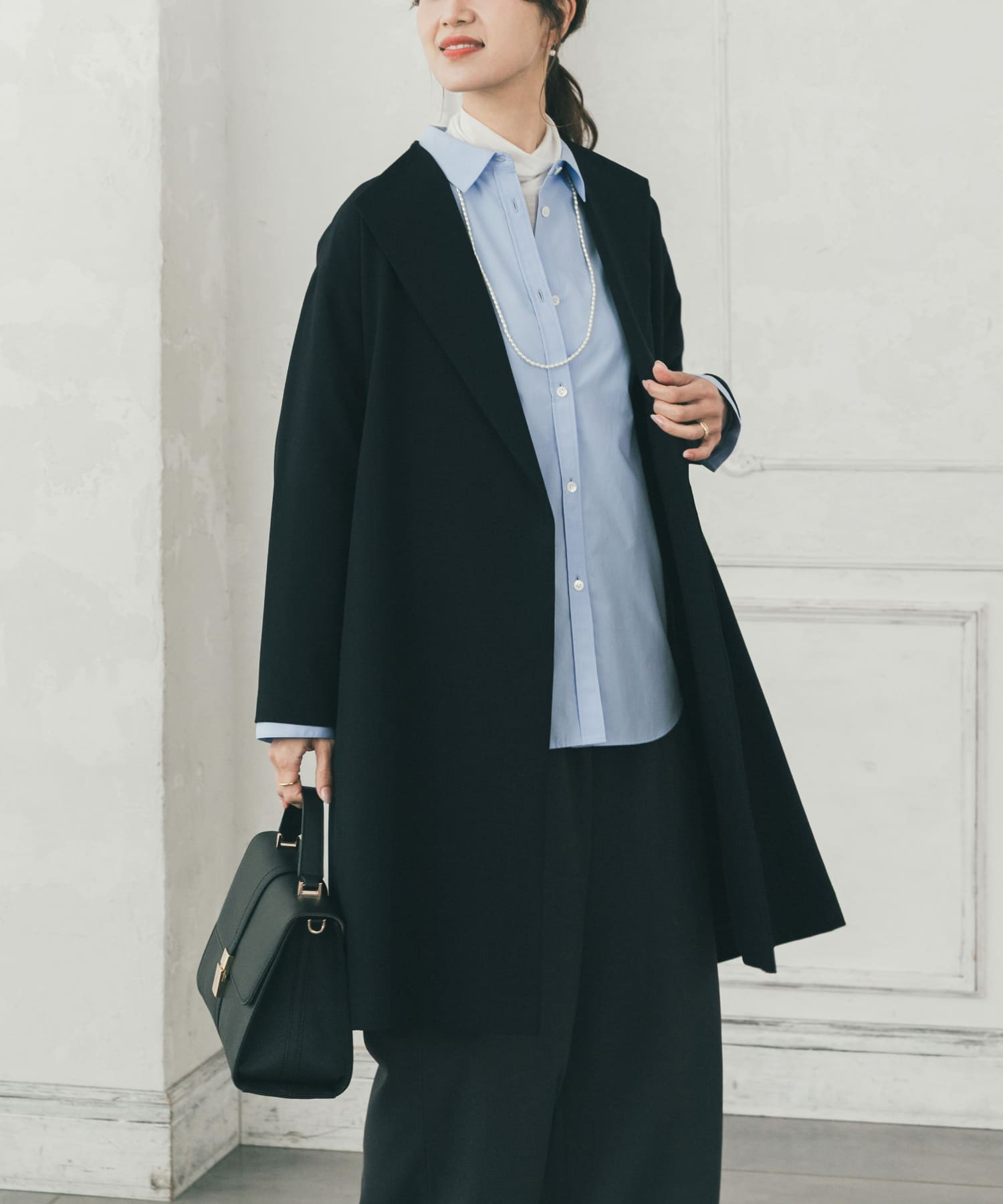 WEB限定』ダブルクロスガウンコート(Free NAVY): アウター｜URBAN