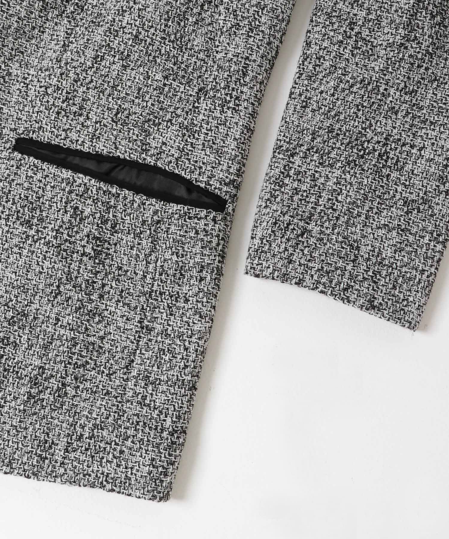 ツィードVネックロングジャケット OFF×BLK Free