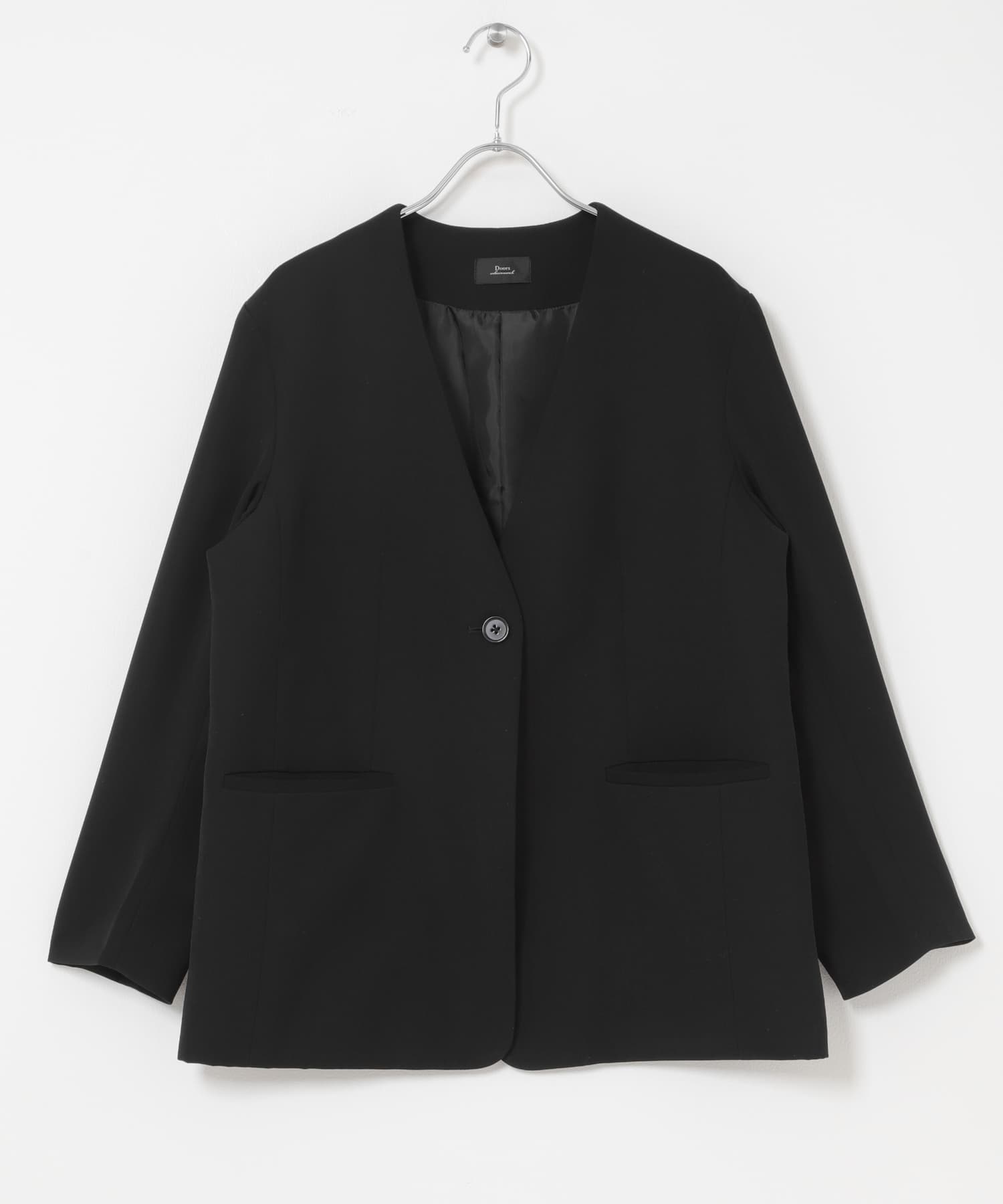 ノーカラージャケット BLACK Free