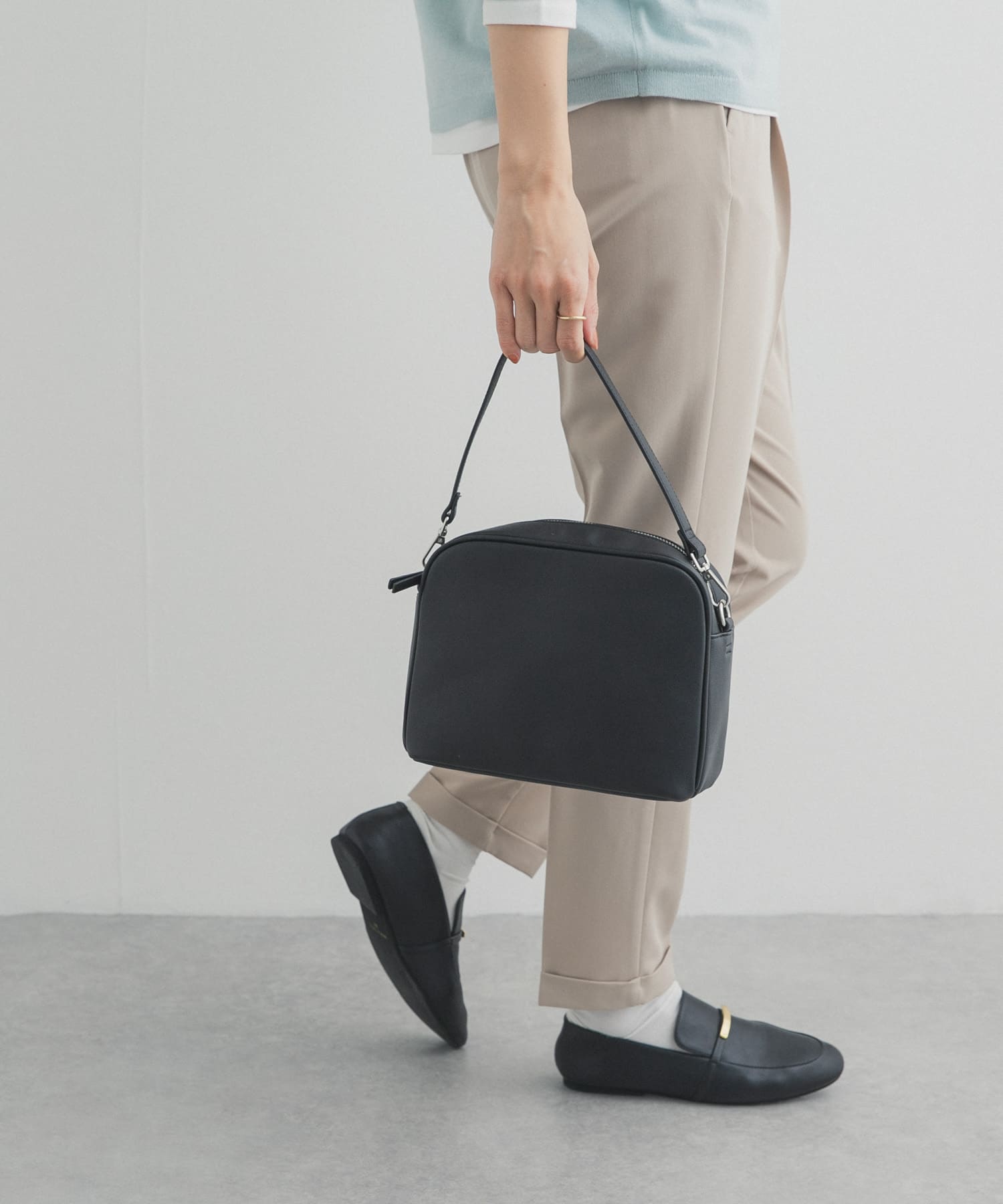 2WAYスクエアショルダーバッグ BLACK One