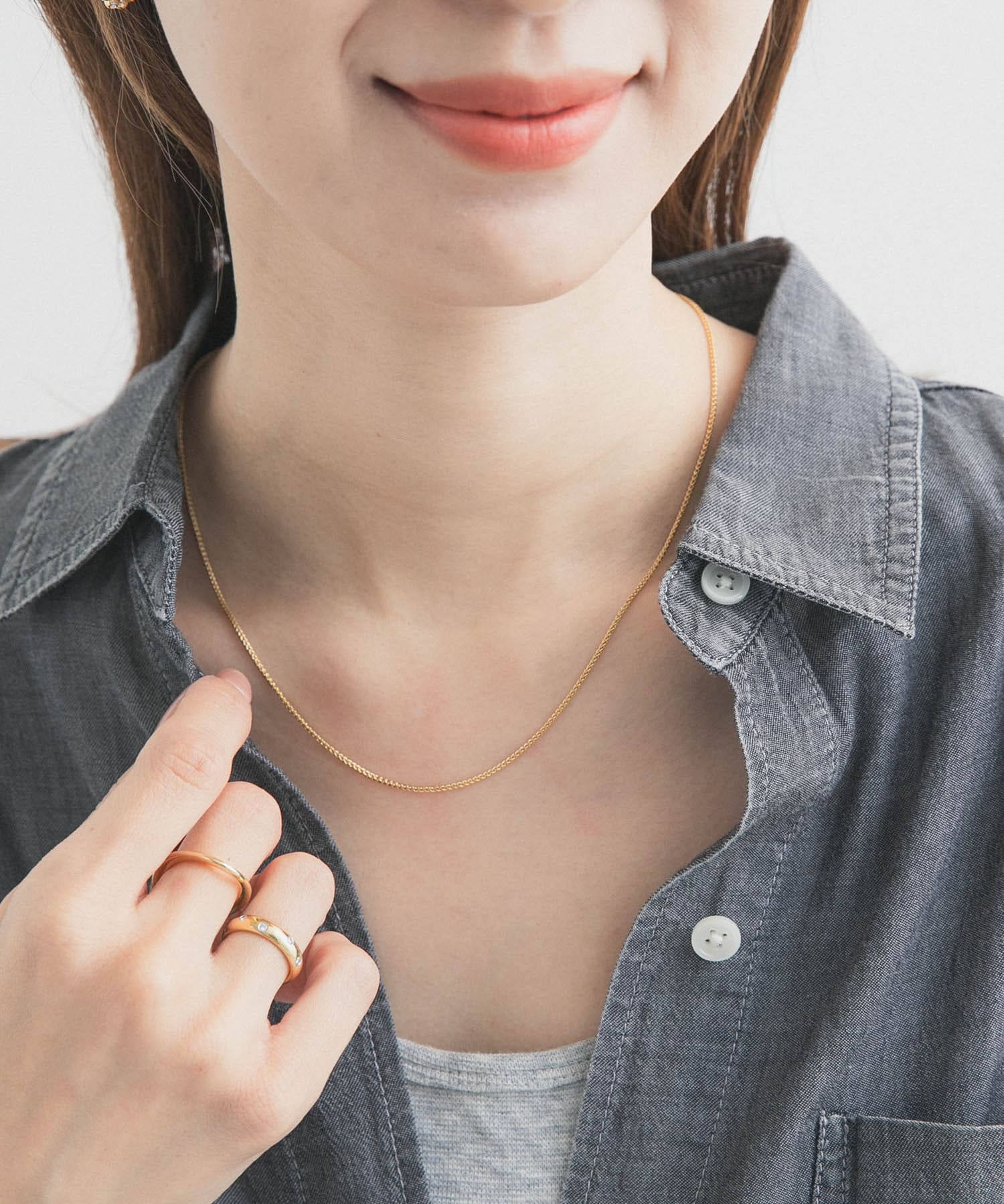 シンガポールチェーンネックレス GOLD One