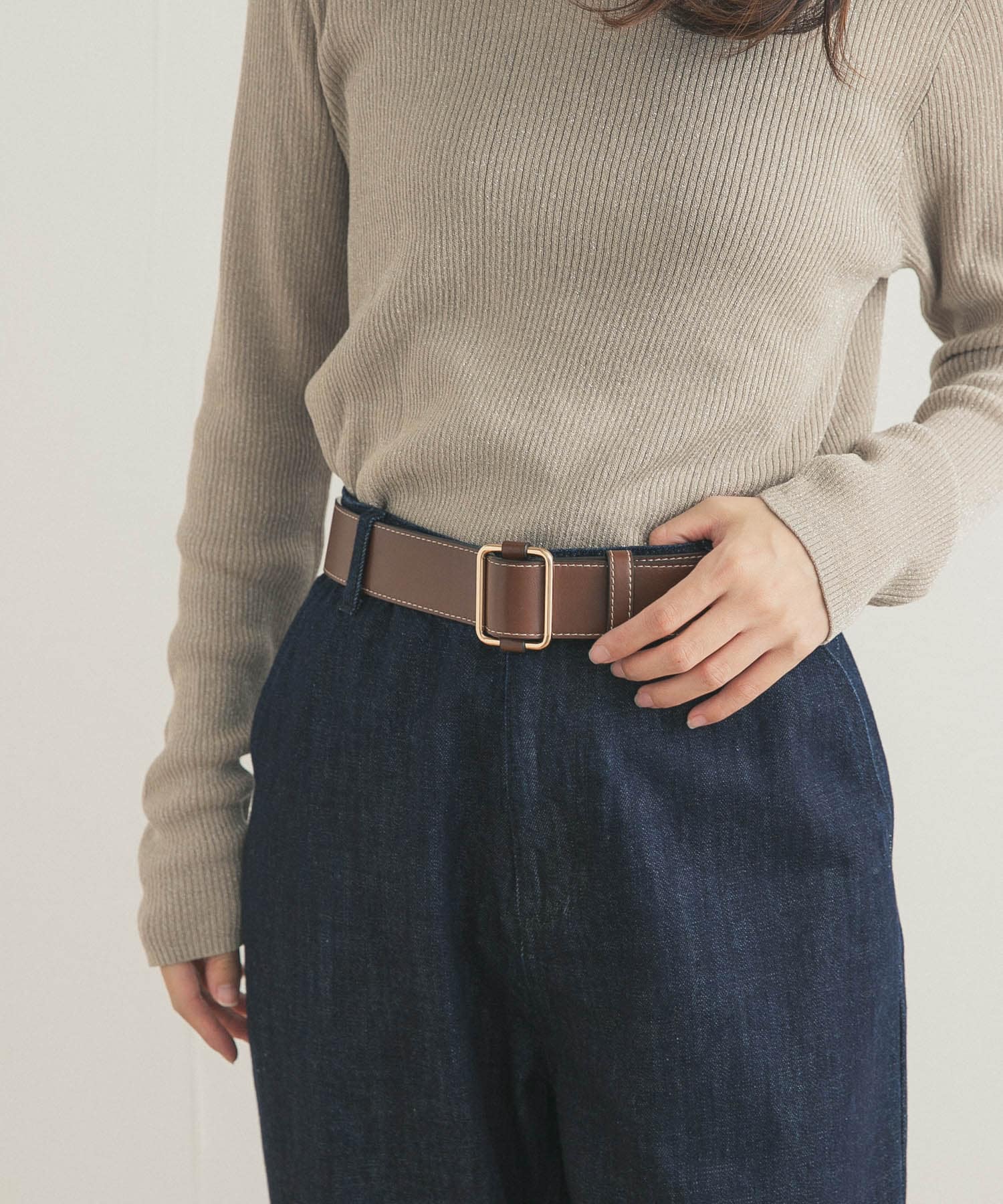 ステッチベルト BROWN One