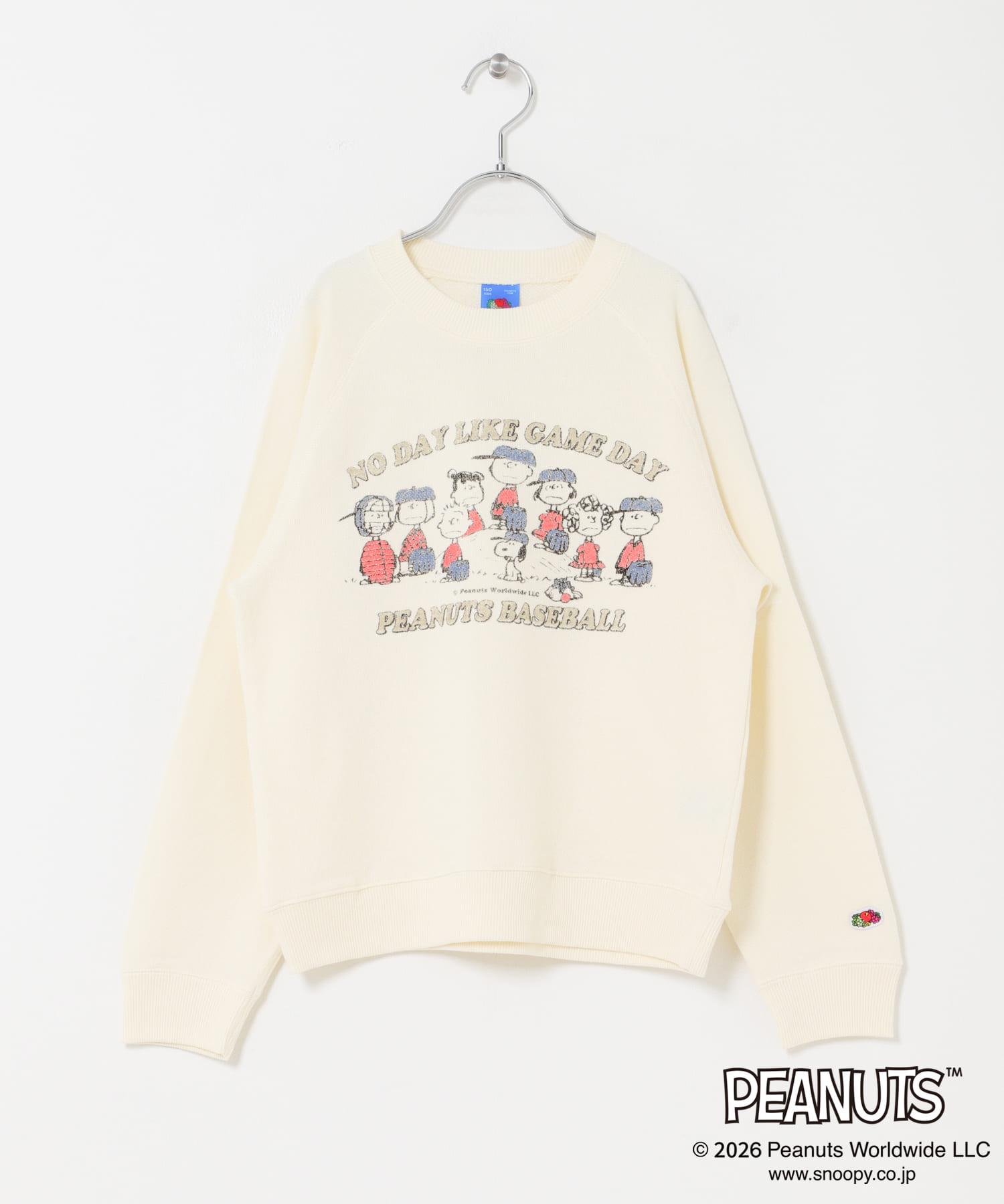 『150サイズ』『別注』FRUIT OF THE LOOM×DOORS　甘編み裏毛スウェット(KIDS) IVORY 150