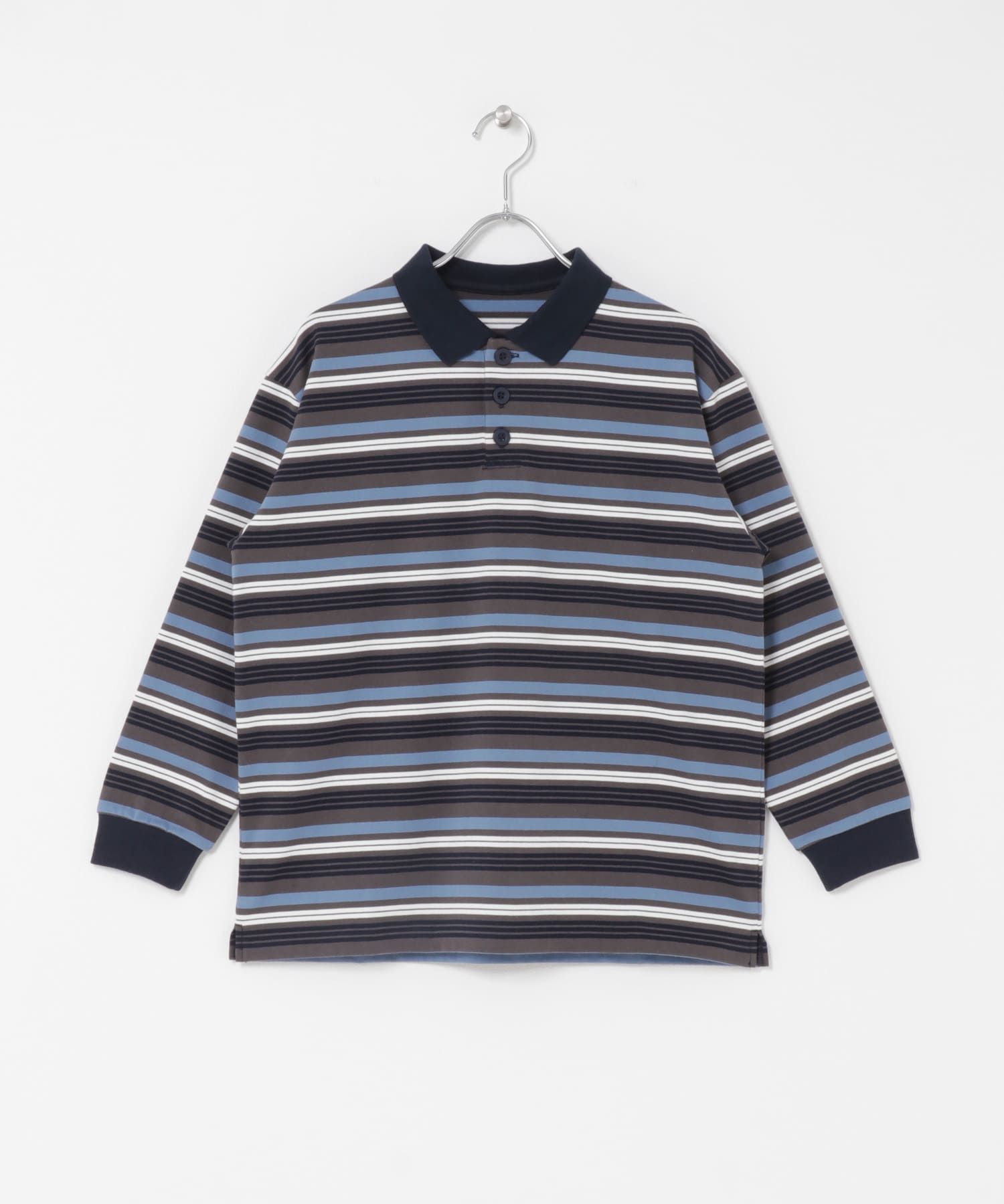 『150サイズ』マルチボーダーラガーシャツ(KIDS) CCL×NVY 150(145-155)