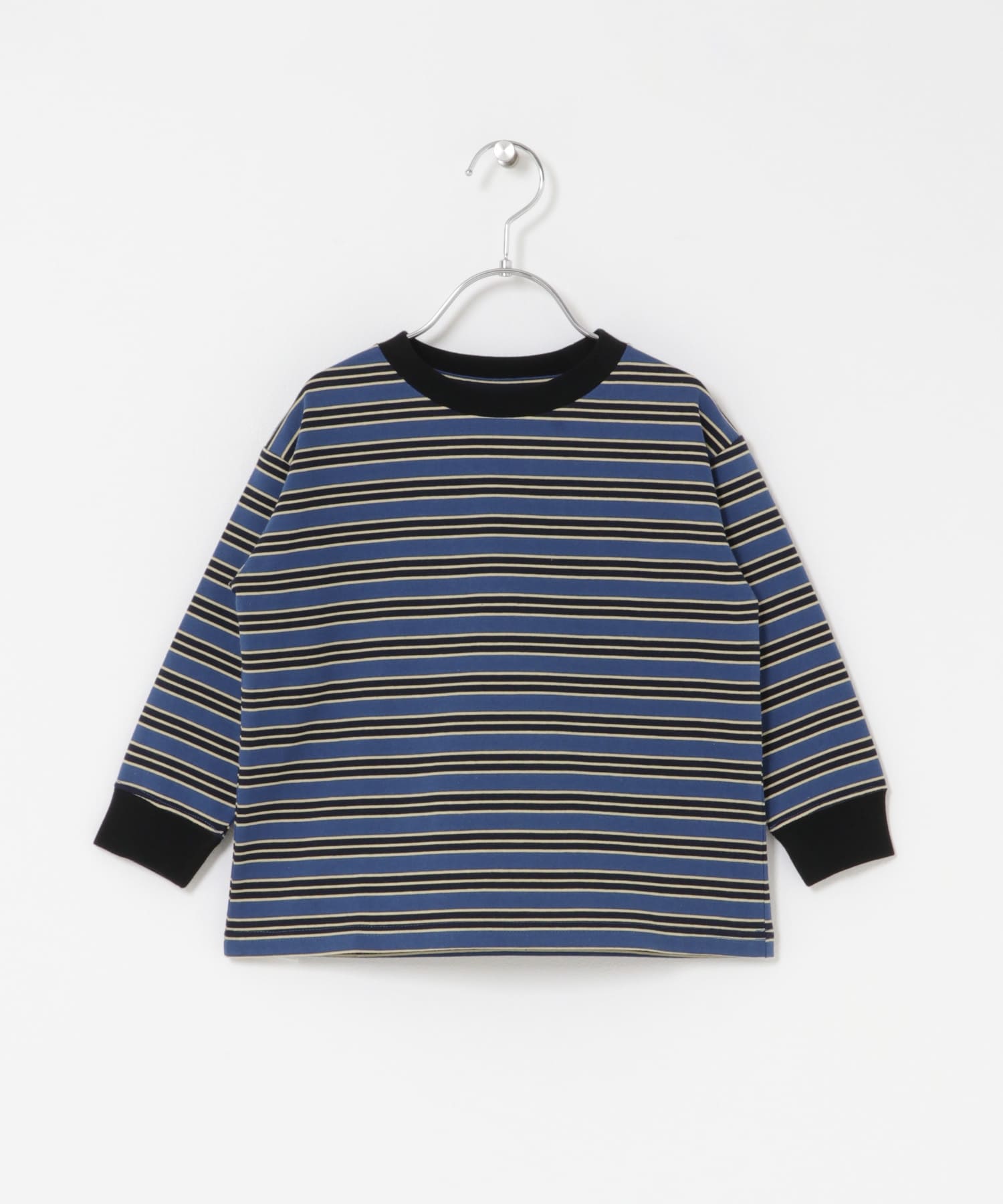 『150サイズあり』マルチボーダープルオーバー(KIDS) NAVY 105(100-110)