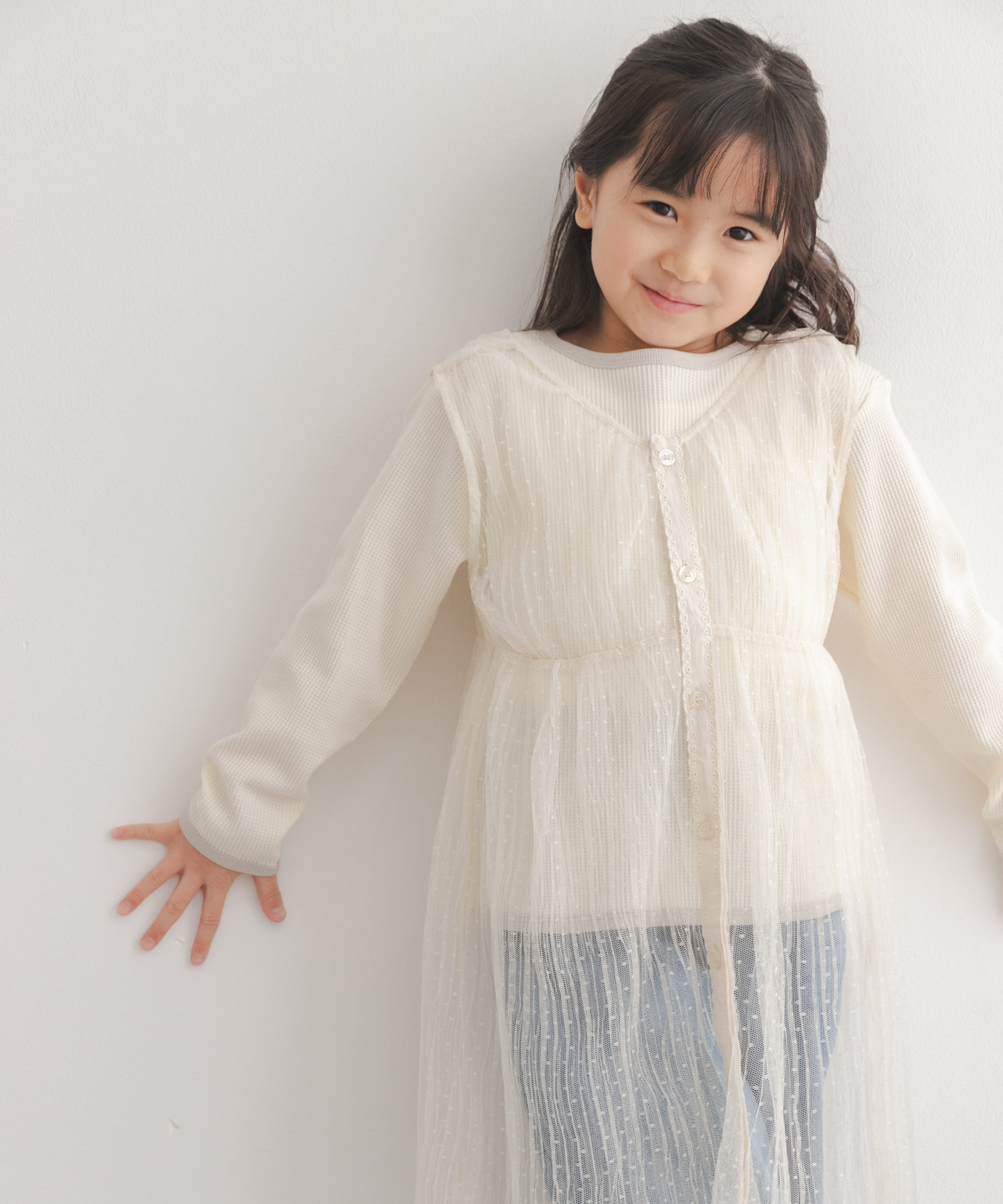 ワッフルパイピングロングスリーブTシャツ(KIDS)