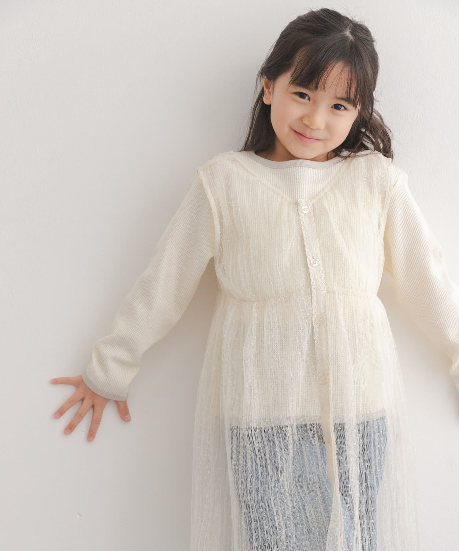 ワッフルパイピングロングスリーブTシャツ(KIDS)