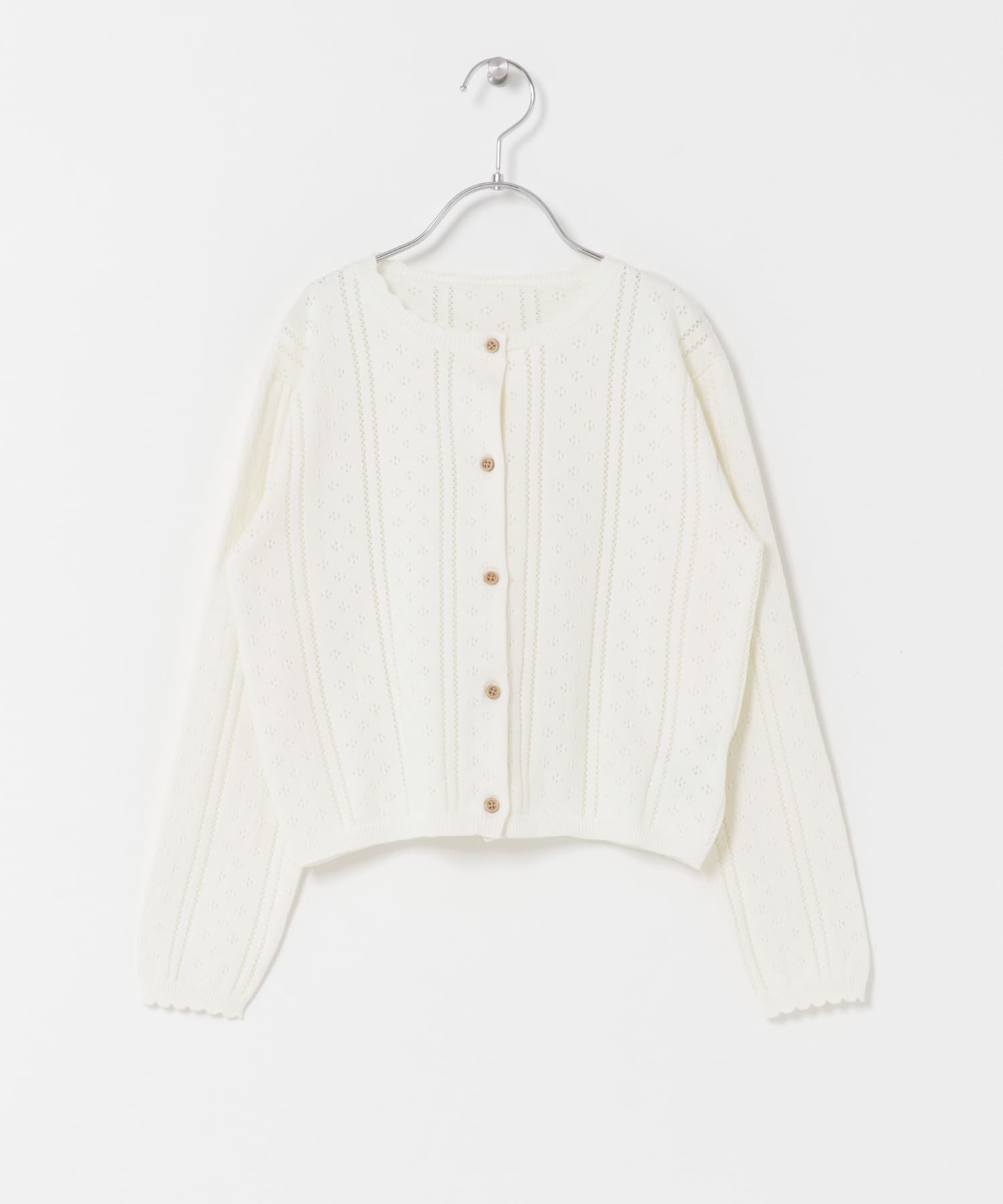 透かし編みカーディガン(KIDS)(120(115-125) PEACH): キッズ｜URBAN