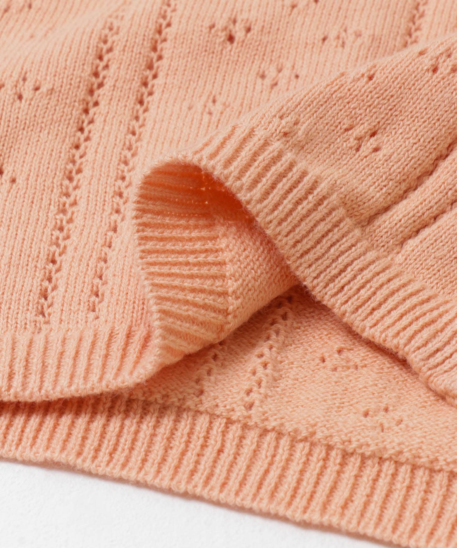 透かし編みカーディガン(KIDS) PEACH 120(115-125)