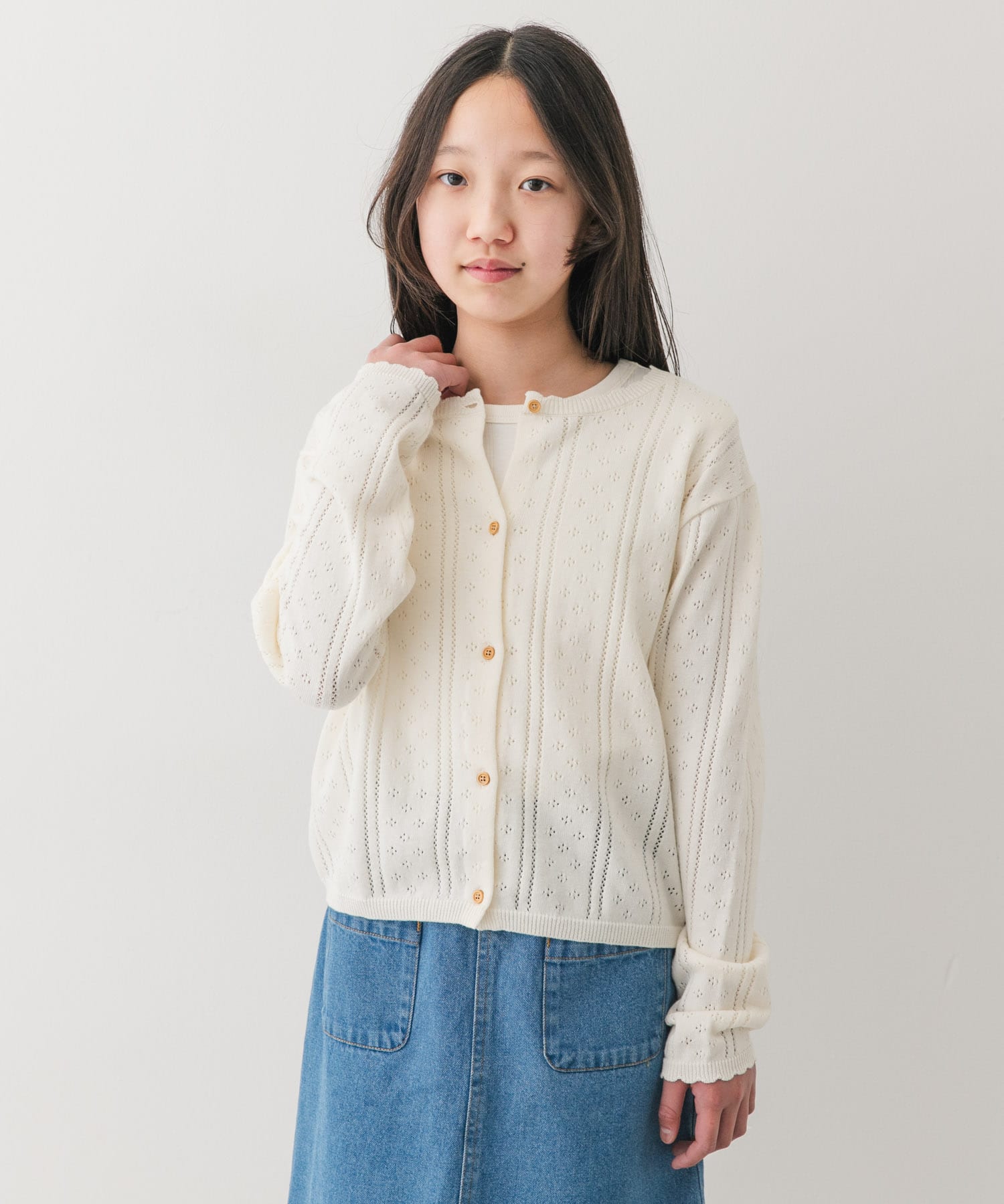 『150サイズ』透かし編みカーディガン(KIDS)