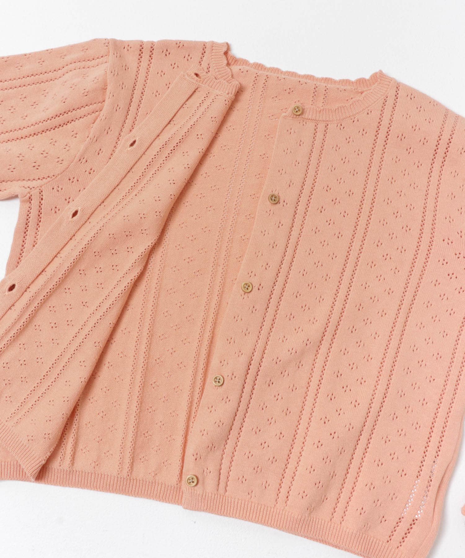 『150サイズ』透かし編みカーディガン(KIDS) PEACH 150