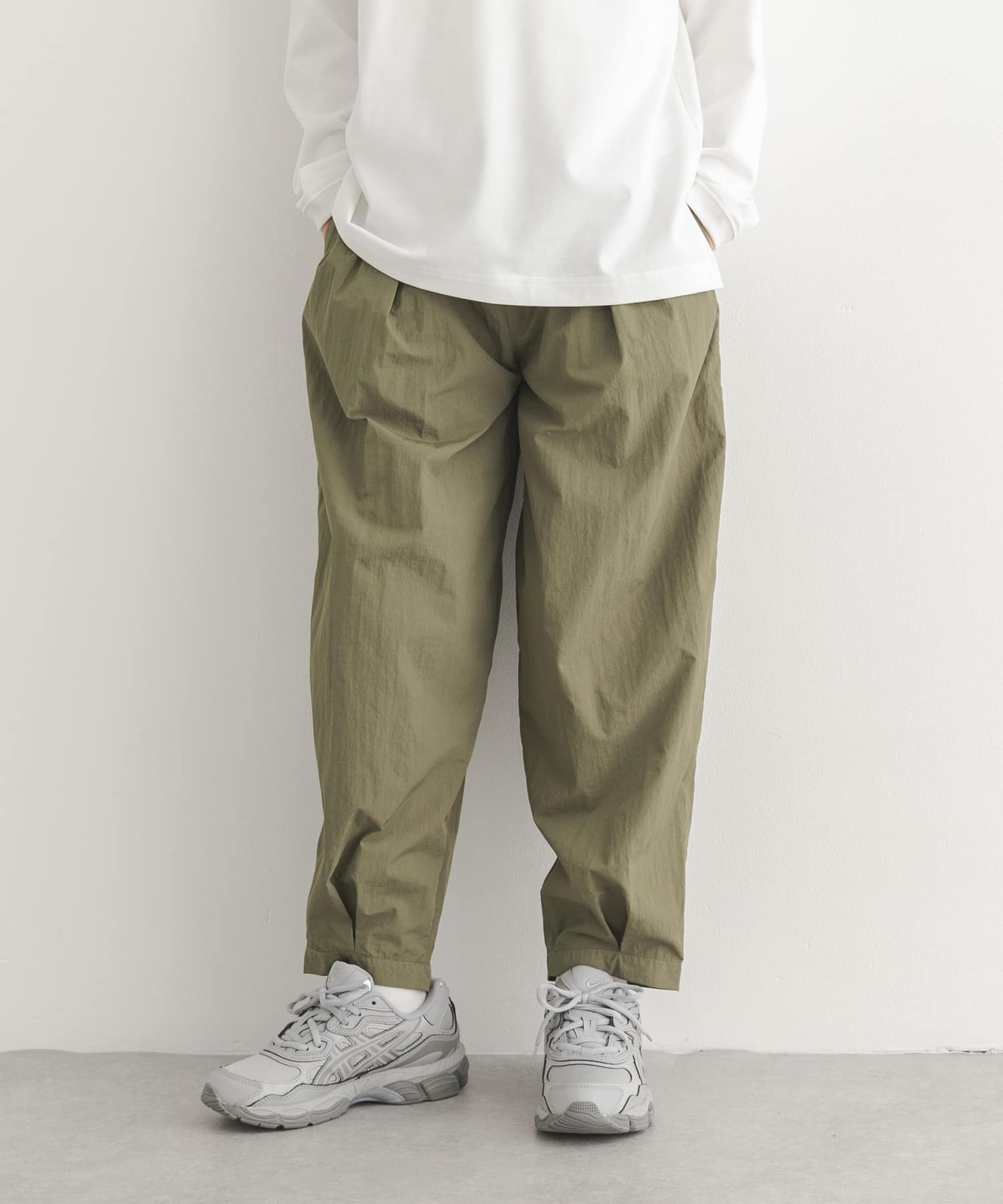 150サイズ』撥水タックワイドパンツ(KIDS)(150(145-155) KHAKI