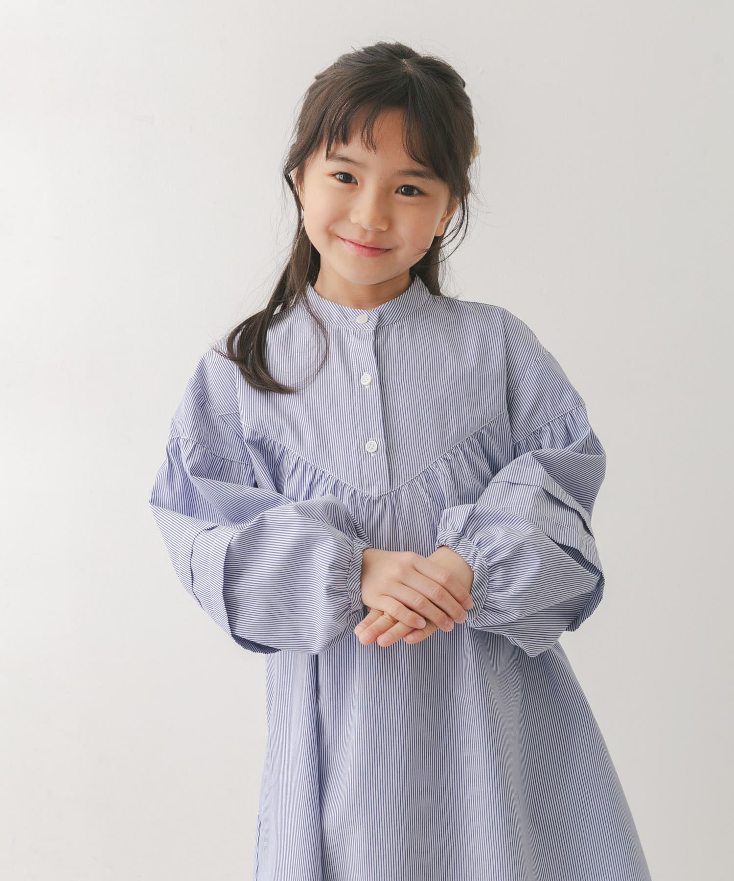 切替ギャザーワンピース(KIDS)(105(100-110) BLUE): キッズ｜URBAN