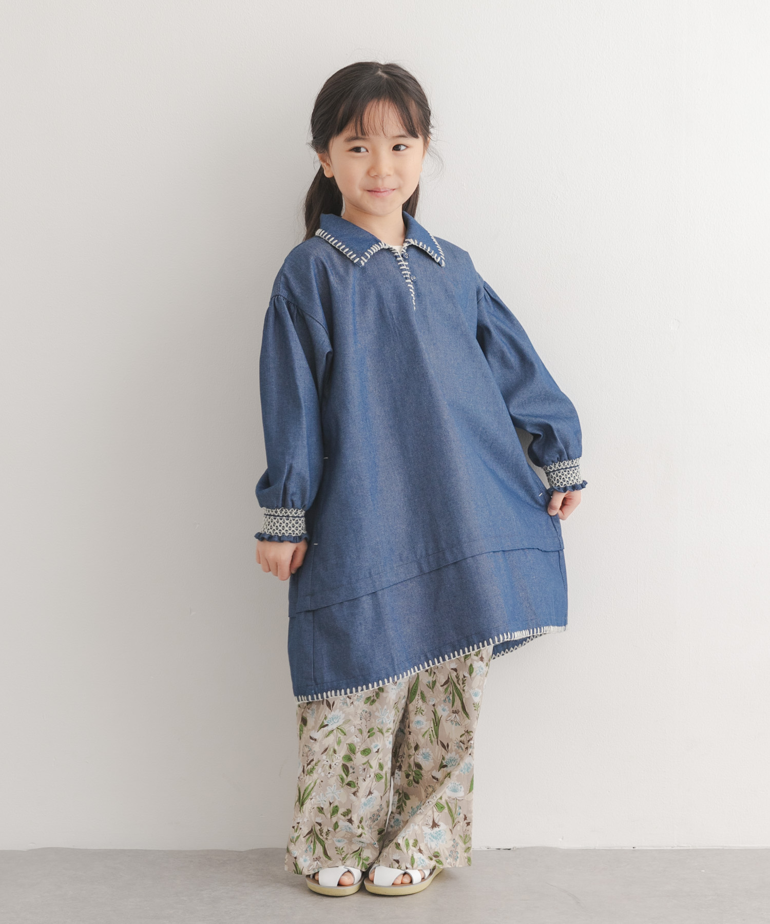 『150サイズあり』デニム刺繍ワンピース(KIDS)