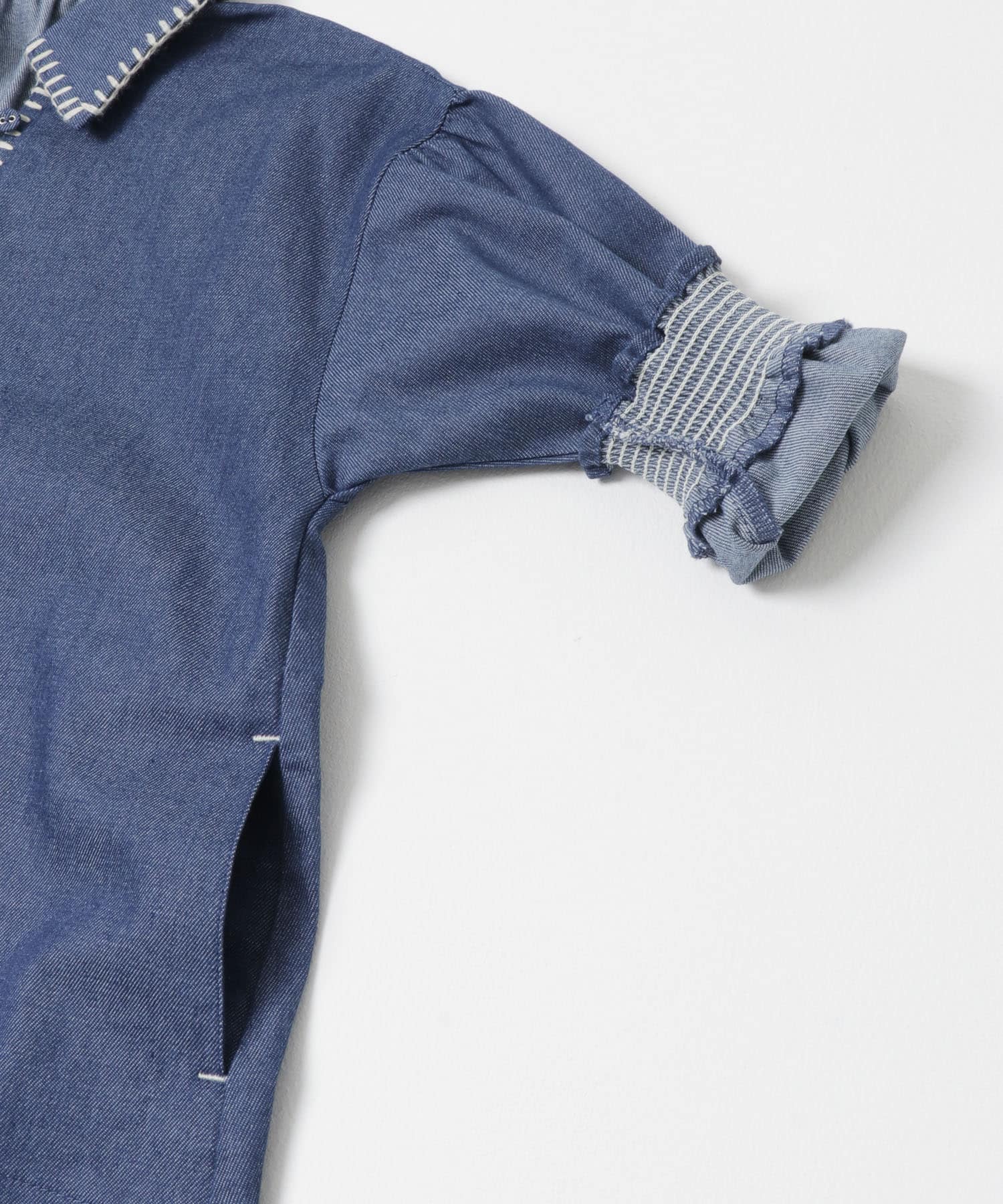 『150サイズあり』デニム刺繍ワンピース(KIDS) ONE WASH 105(100-110)