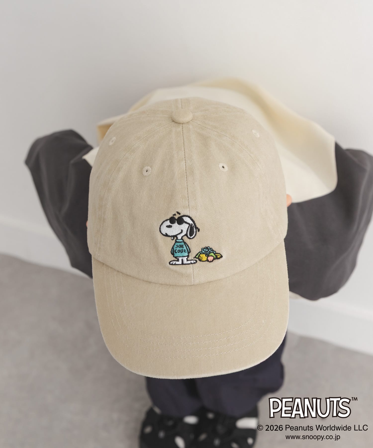 『別注』FRUIT OF THE LOOM×DOORS　1pt刺繍キャップ(KIDS) BEIGE One