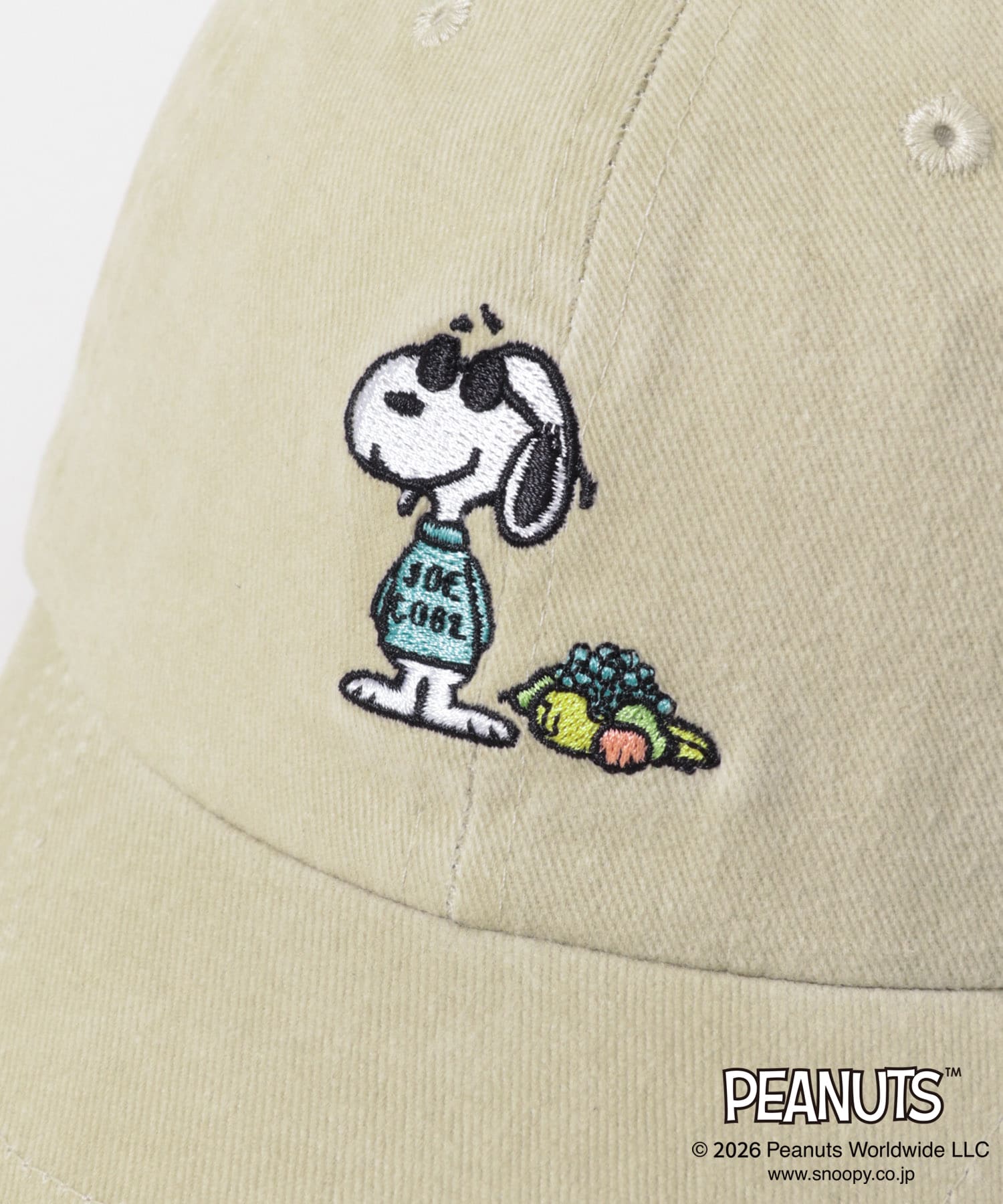 『別注』FRUIT OF THE LOOM×DOORS　1pt刺繍キャップ(KIDS) BEIGE One