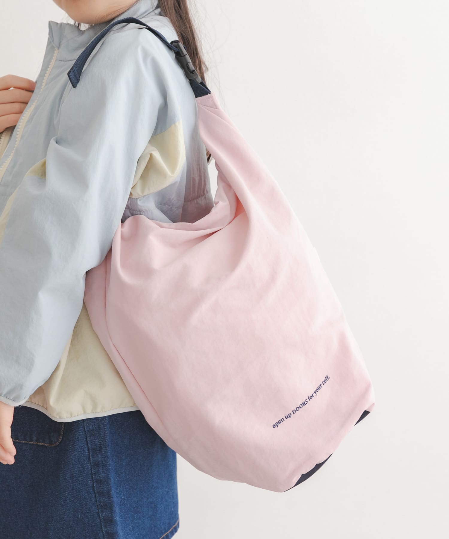 撥水ロールアップバッグ(KIDS) PNK×NVY One