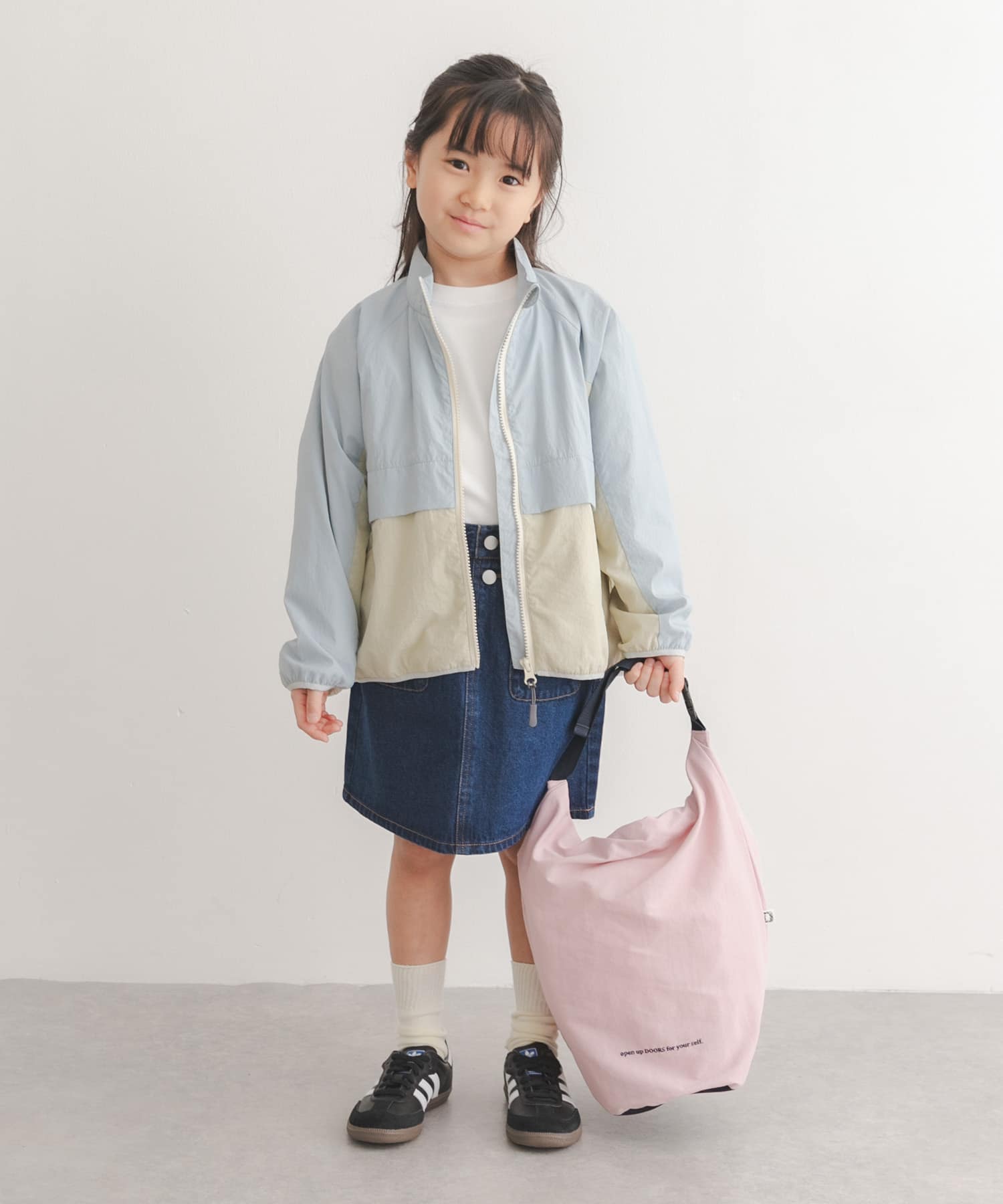 撥水ロールアップバッグ(KIDS) PNK×NVY One