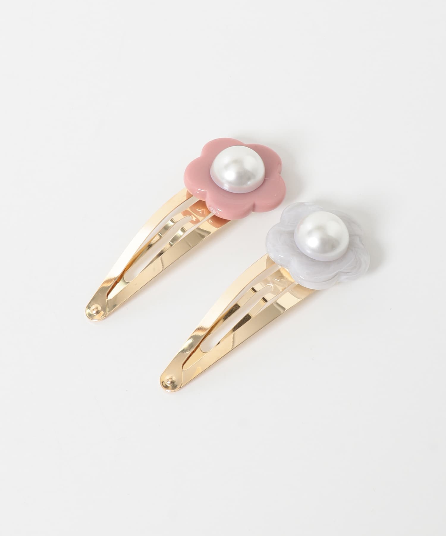 フワラーモチーフヘアピン(KIDS) PNK×WHT One