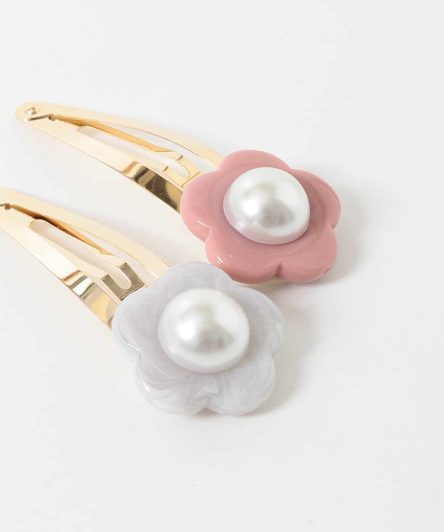 フワラーモチーフヘアピン(KIDS) PNK×WHT One