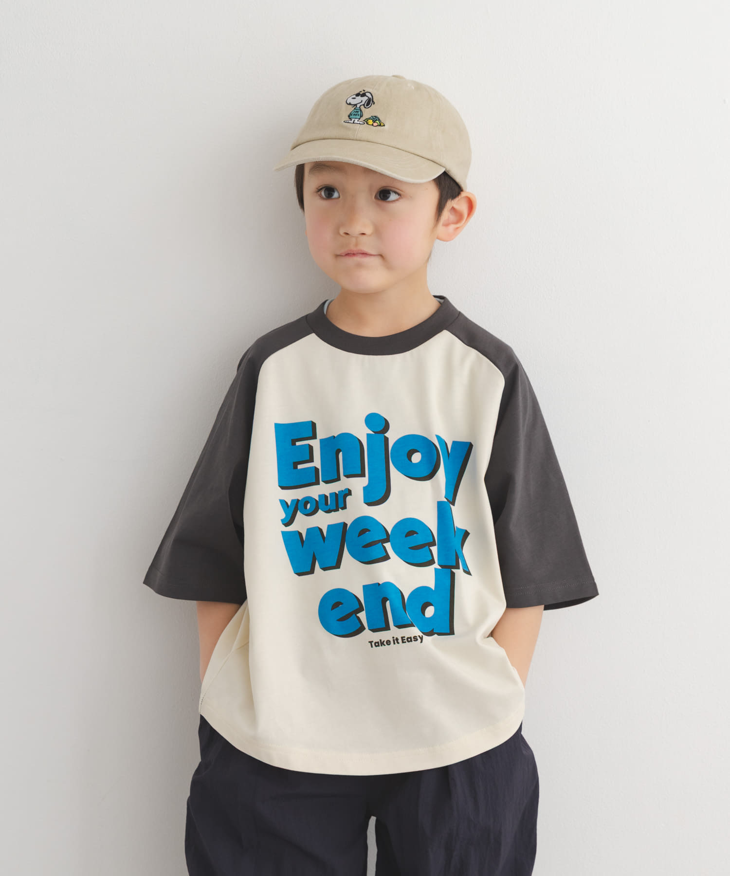 ロゴプリントラグランTシャツ(KIDS)
