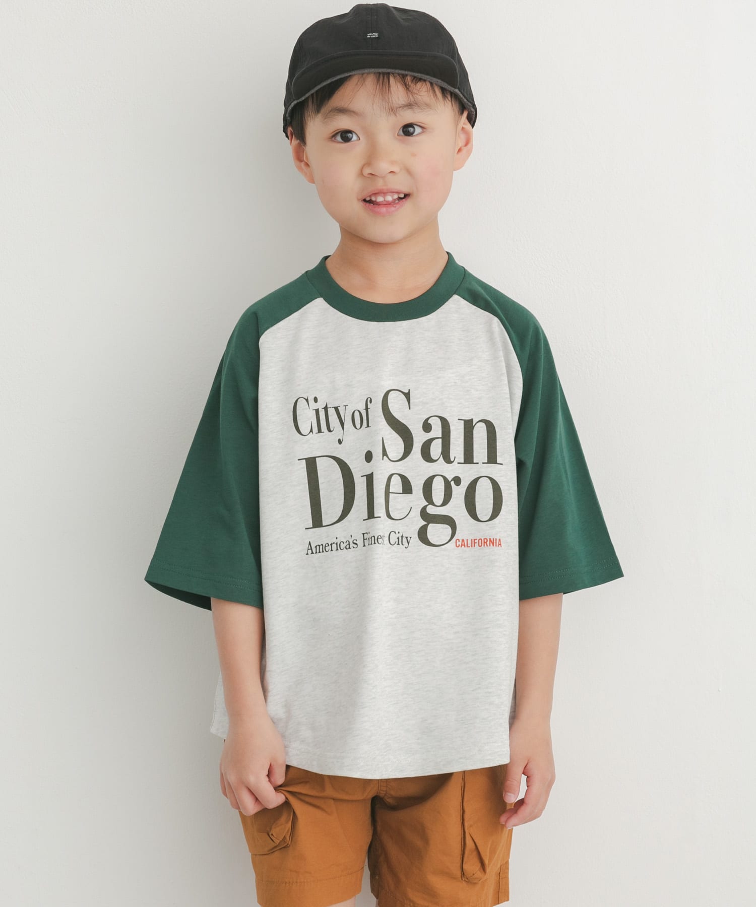 ロゴプリントラグランTシャツ(KIDS)