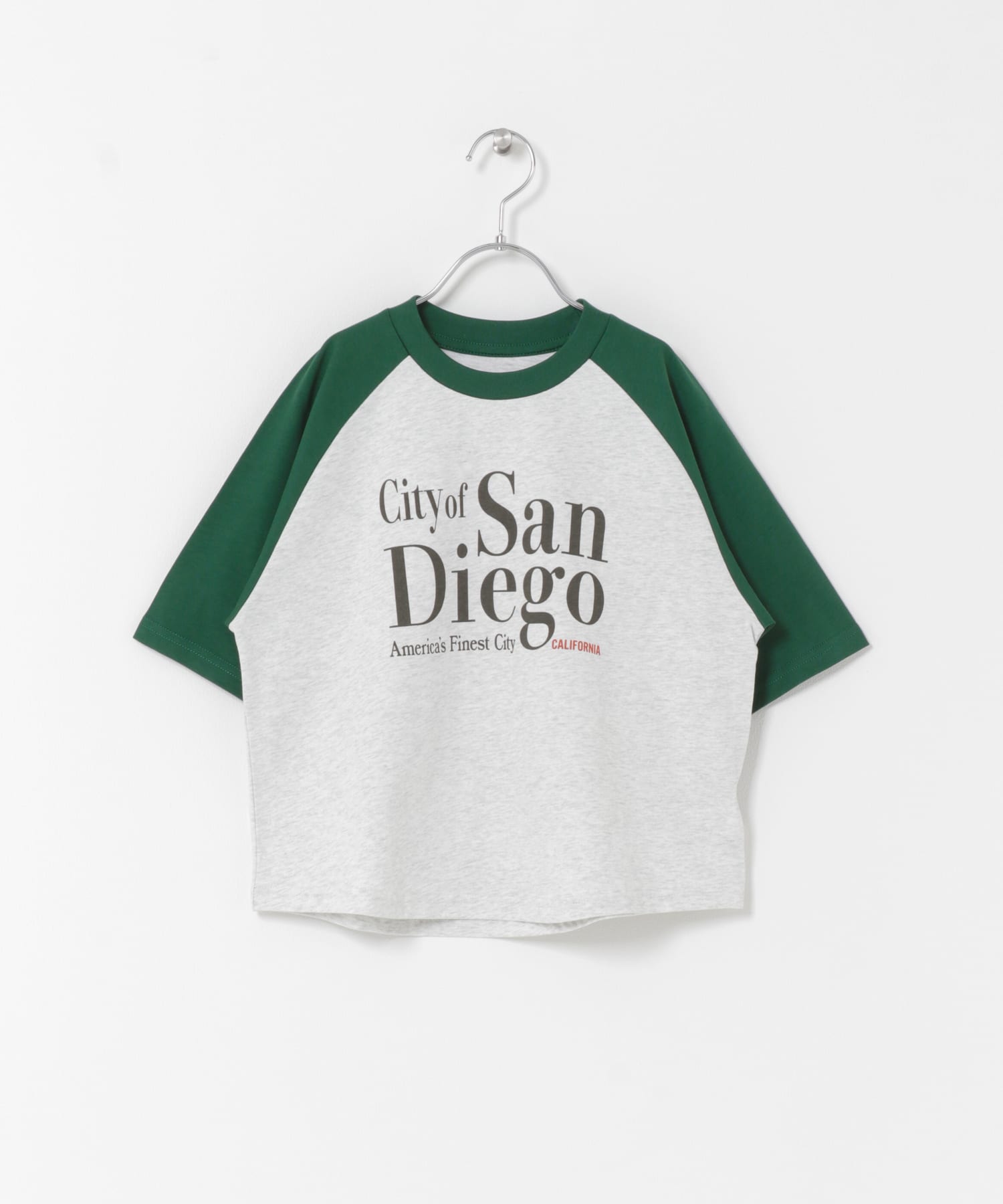 ロゴプリントラグランTシャツ(KIDS) DARKGREEN 120(115-125)