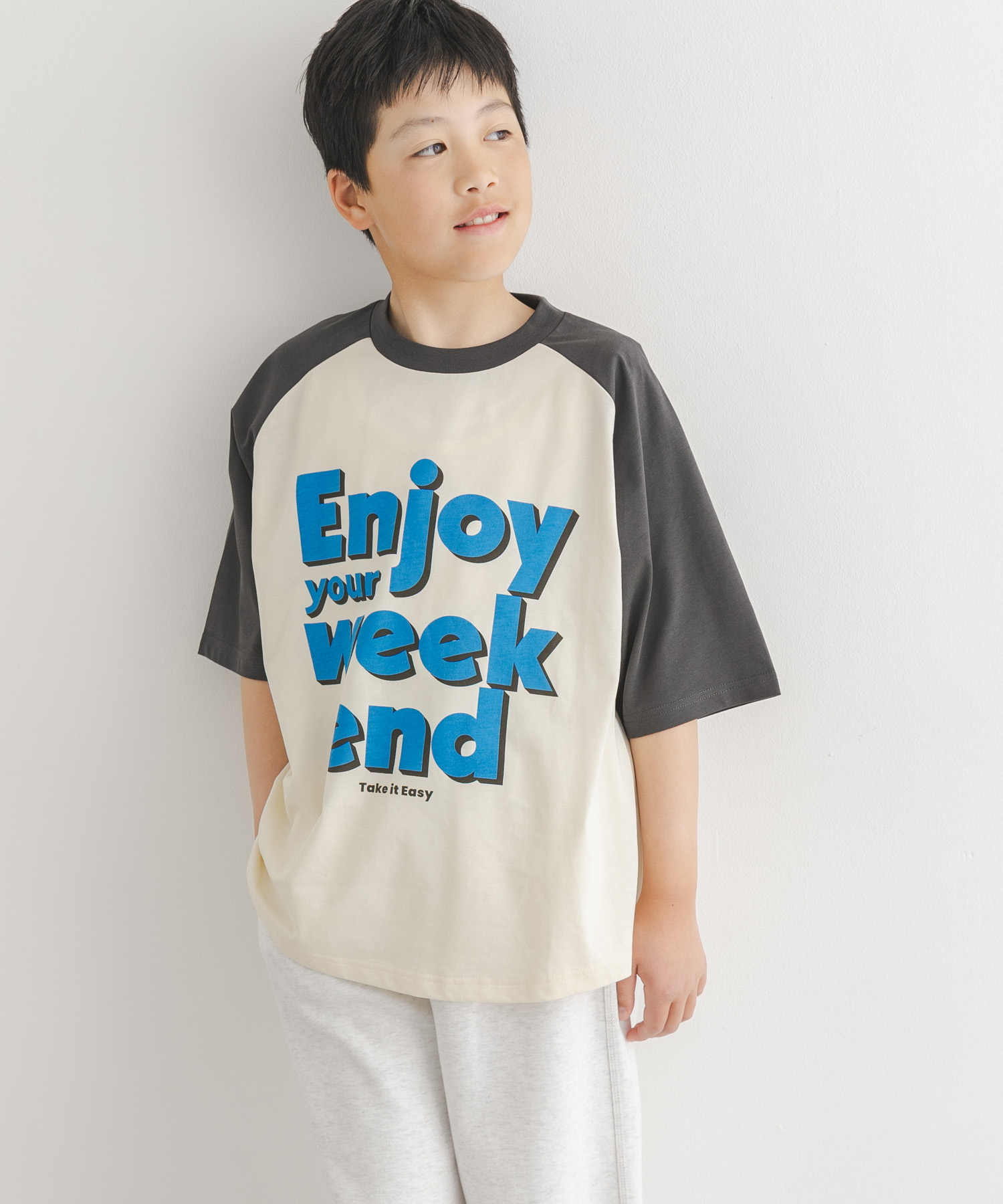 『150サイズ』ロゴプリントラグランTシャツ(KIDS)