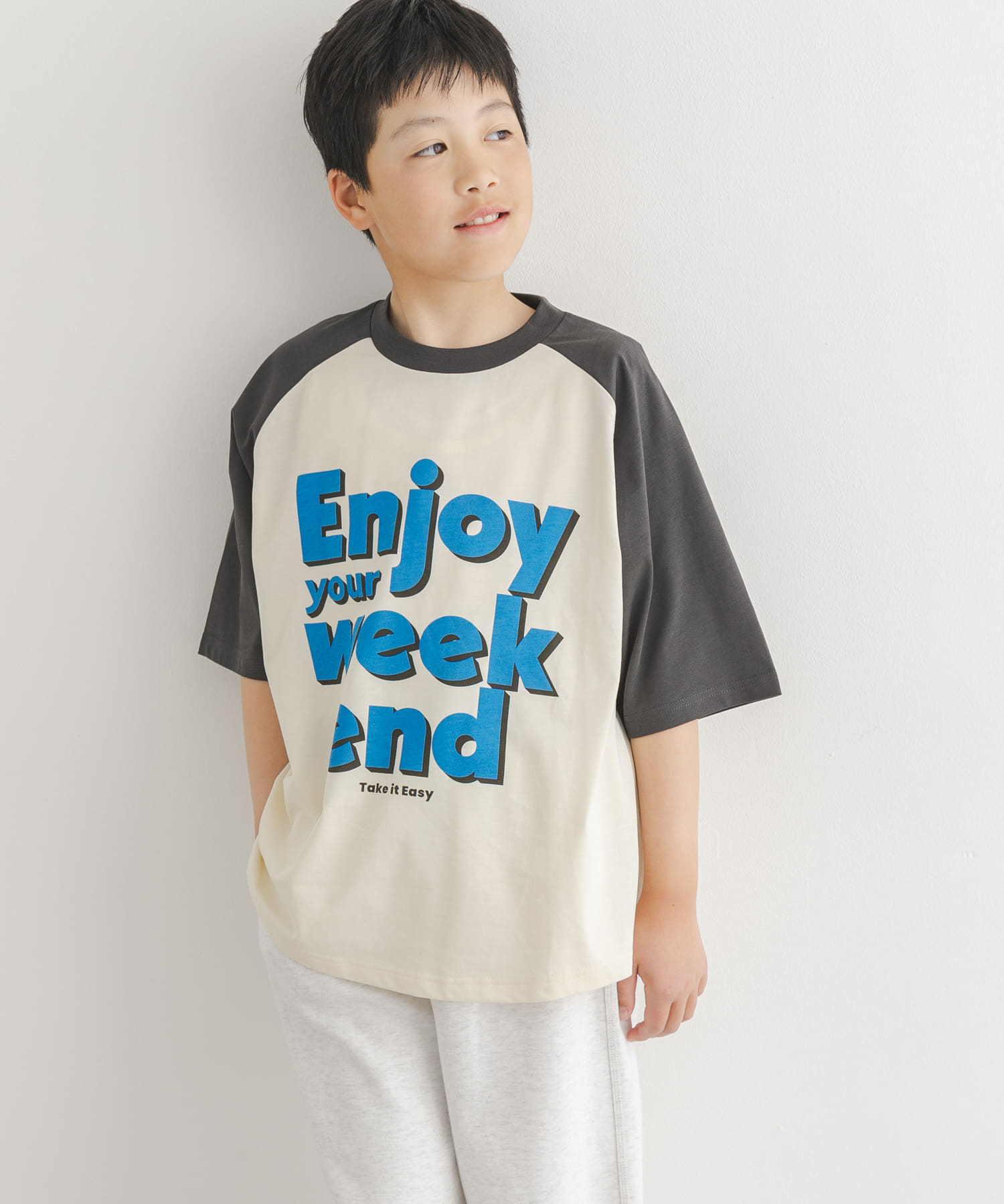 『150サイズ』ロゴプリントラグランTシャツ(KIDS)