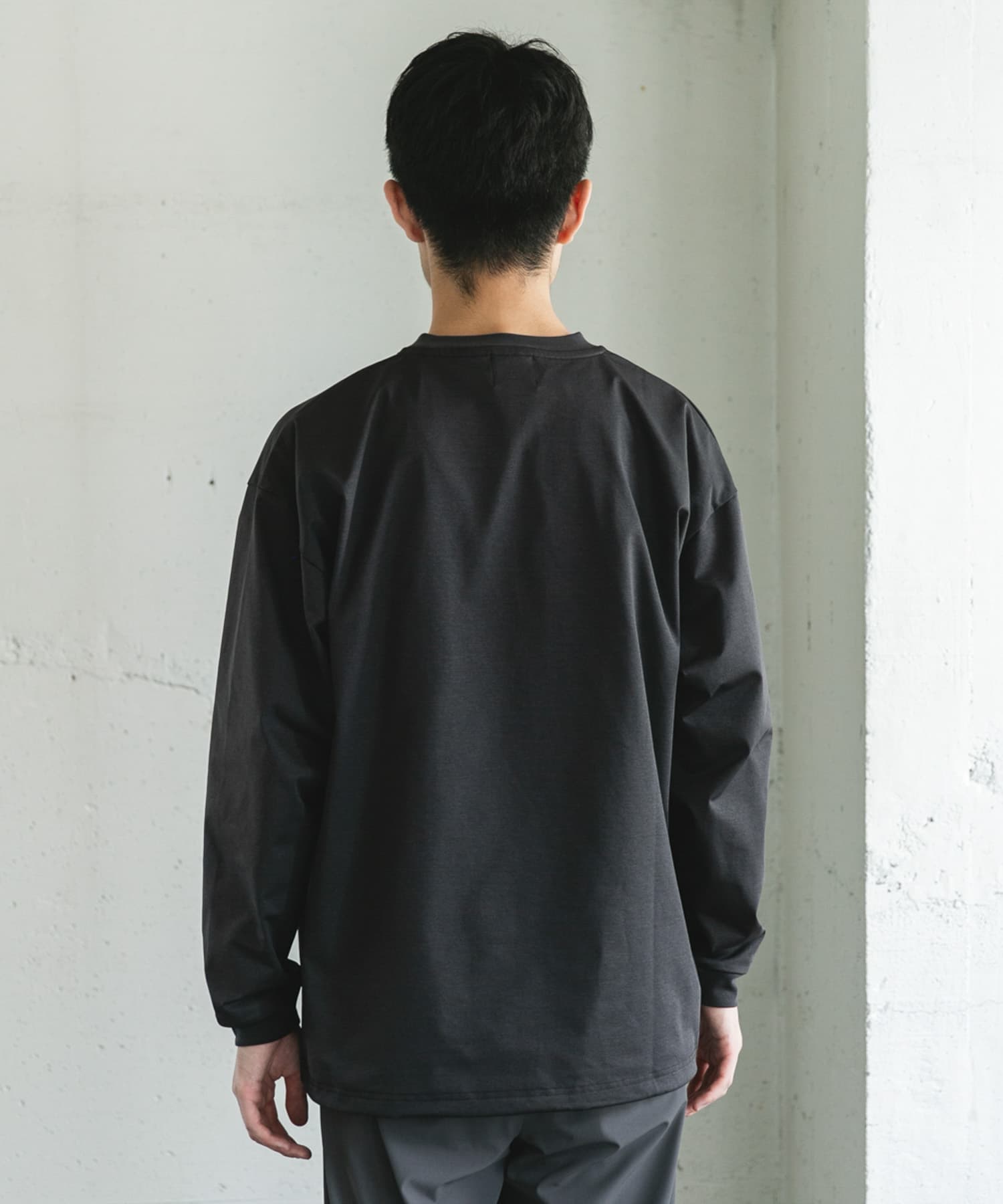 URD Drawstring Long-Sleeve T-shirts CHARCOAL M