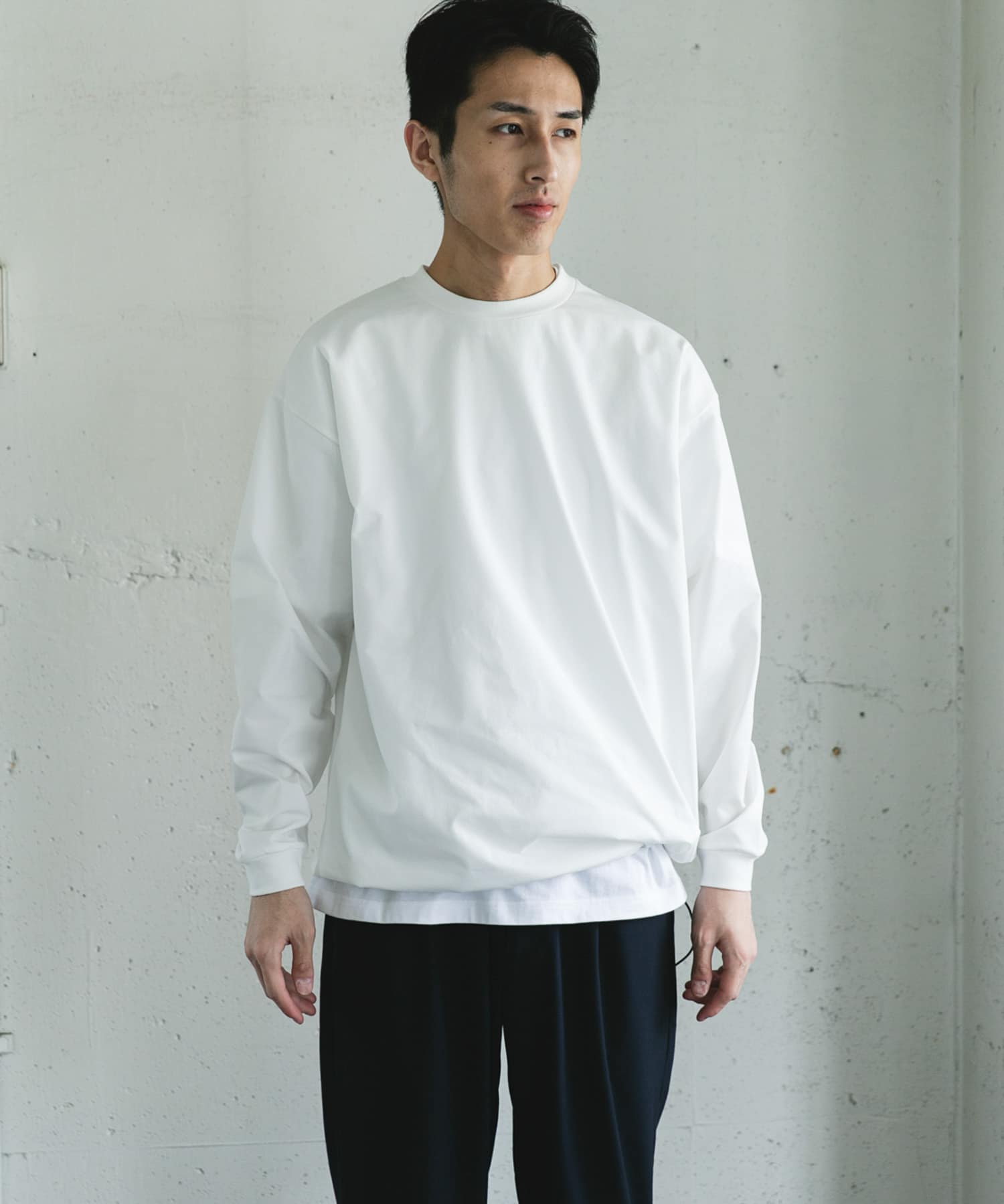 URD Drawstring Long-Sleeve T-shirts WHITE M