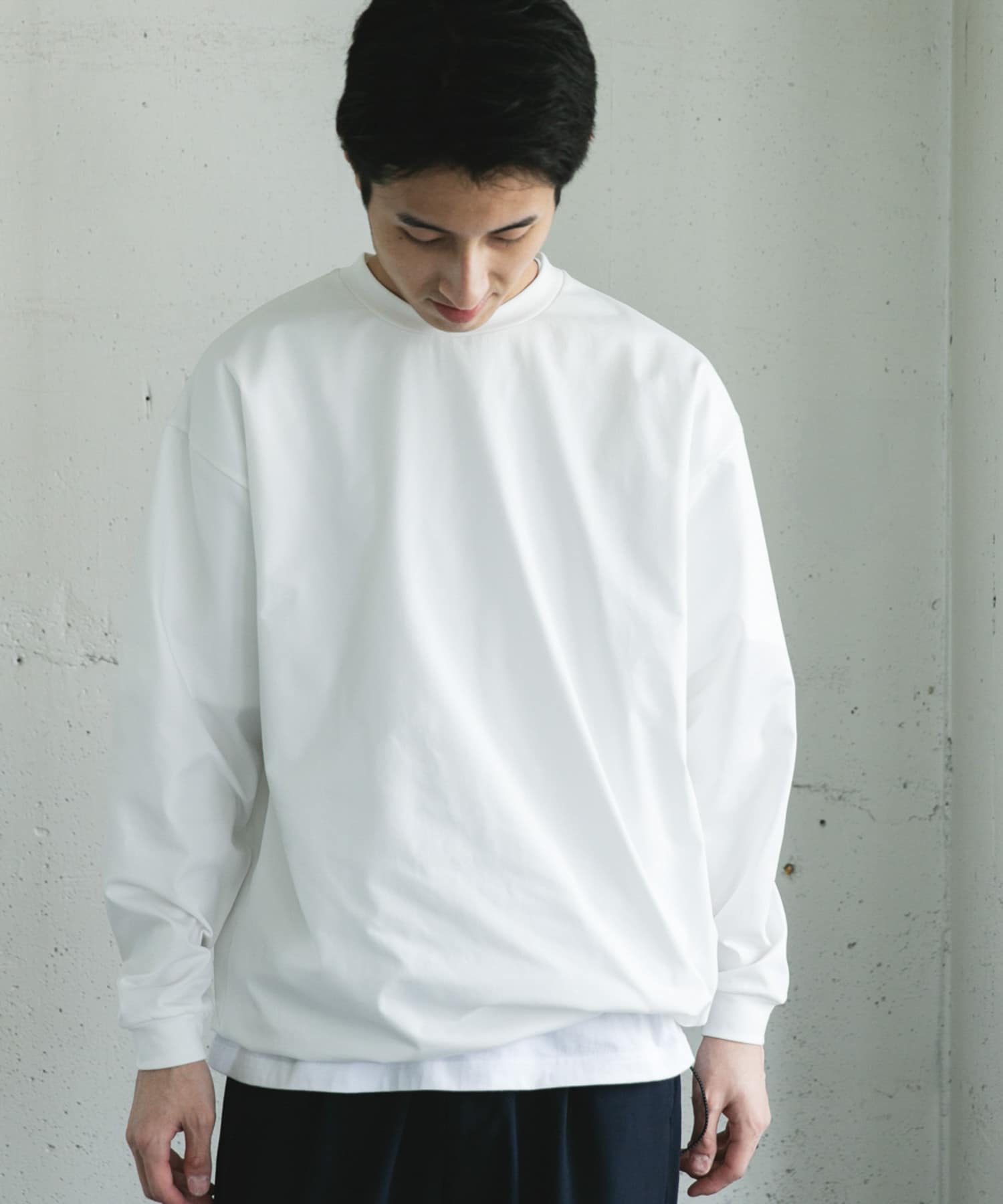 URD Drawstring Long-Sleeve T-shirts WHITE M